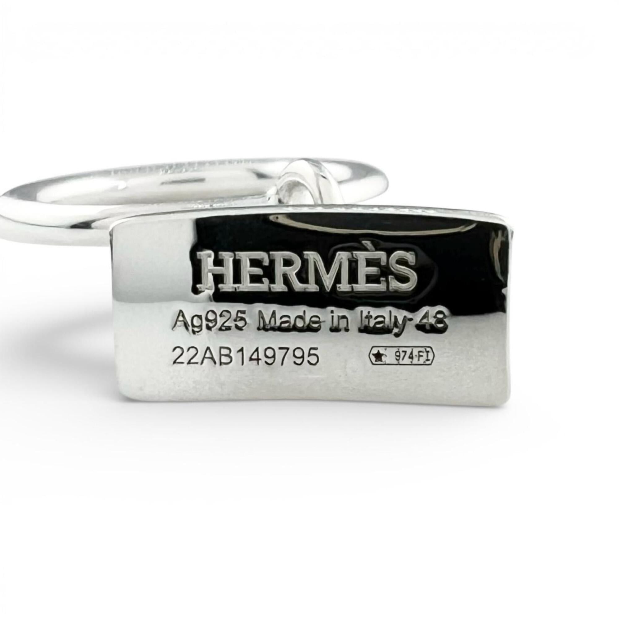 Hermes HERMES Kelly Amulette Ring, 2022 model, AG925 sterling silver, size 48, with box and case, made in Italy, weight 7.6g, women's. Size ONE SIZE - 6 Thumbnail