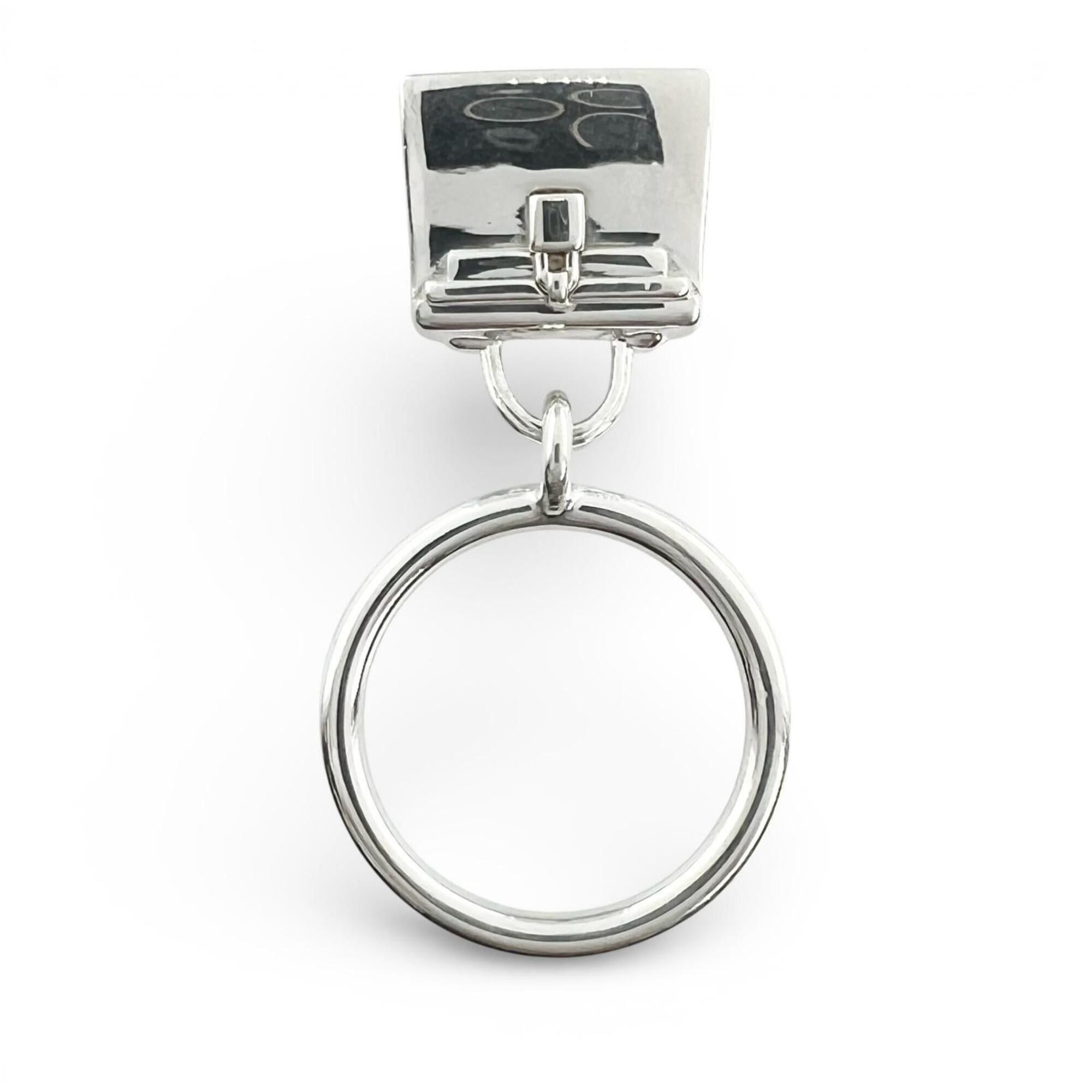 Hermes HERMES Kelly Amulette Ring, 2022 model, AG925 sterling silver, size 48, with box and case, made in Italy, weight 7.6g, women's. Size ONE SIZE - 4 Thumbnail