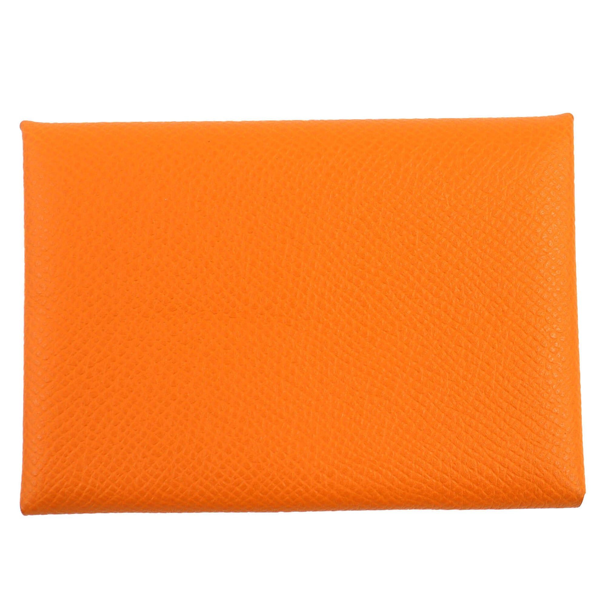 Hermes HERMES Calvi Duo Veau Epsom Silver Hardware Business Card Holder/Card Case Wallet/Coin Purse Orange B Stamp Comes with Box Women's Recommended ◎ Size ONE SIZE - 3 Thumbnail