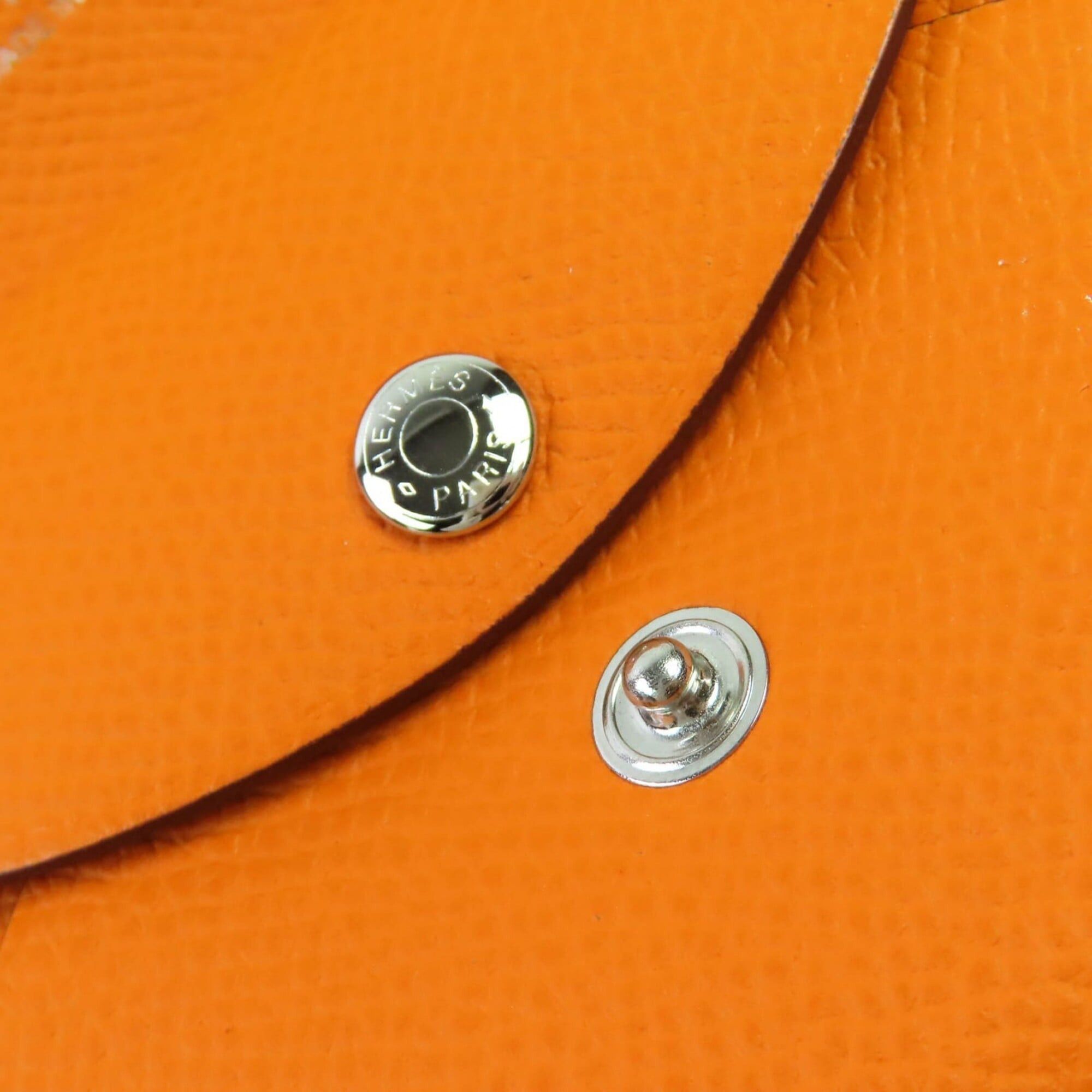Hermes HERMES Calvi Duo Veau Epsom Silver Hardware Business Card Holder/Card Case Wallet/Coin Purse Orange B Stamp Comes with Box Women's Recommended ◎ Size ONE SIZE - 7 Thumbnail