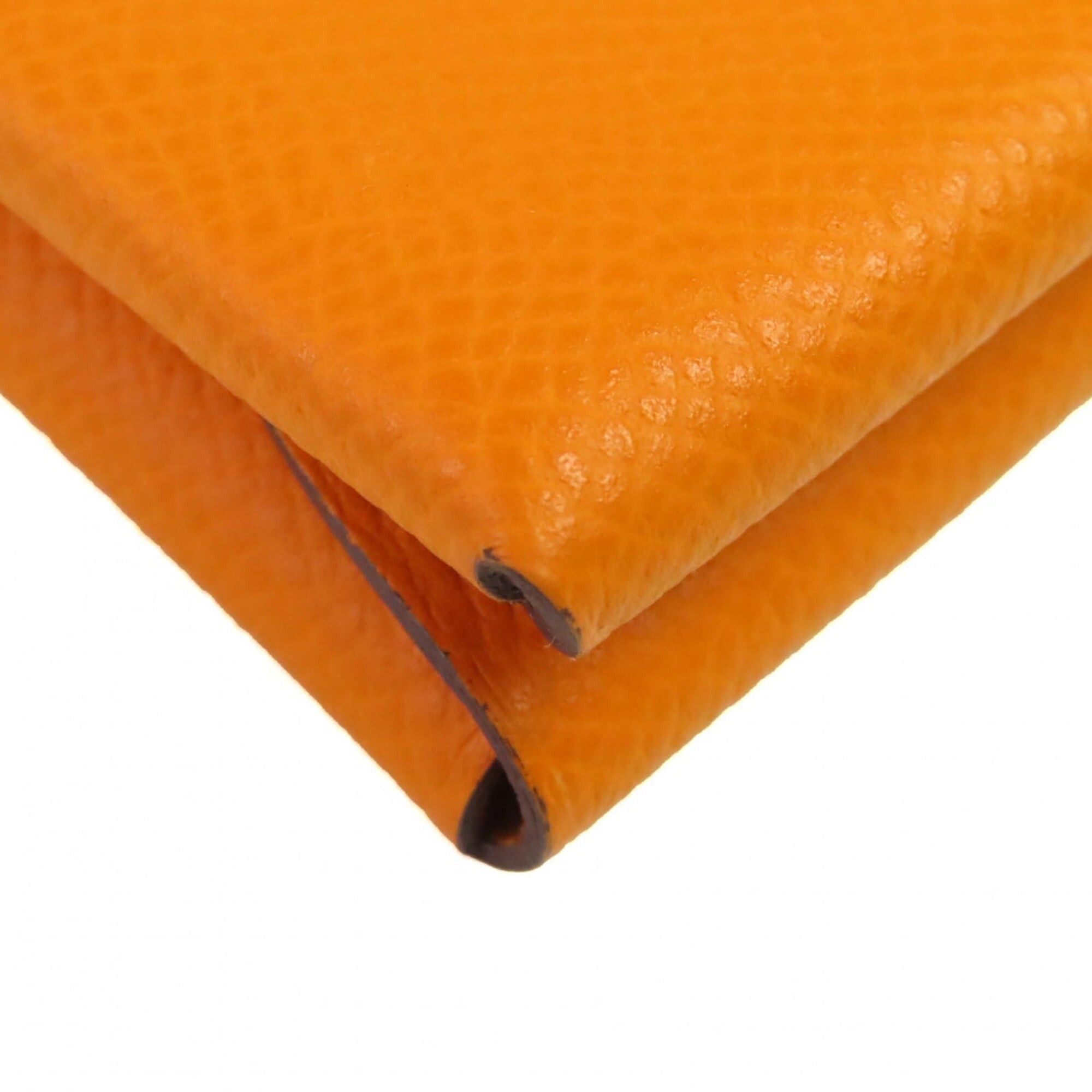 Hermes HERMES Calvi Duo Veau Epsom Silver Hardware Business Card Holder/Card Case Wallet/Coin Purse Orange B Stamp Comes with Box Women's Recommended ◎ Size ONE SIZE - 5 Thumbnail