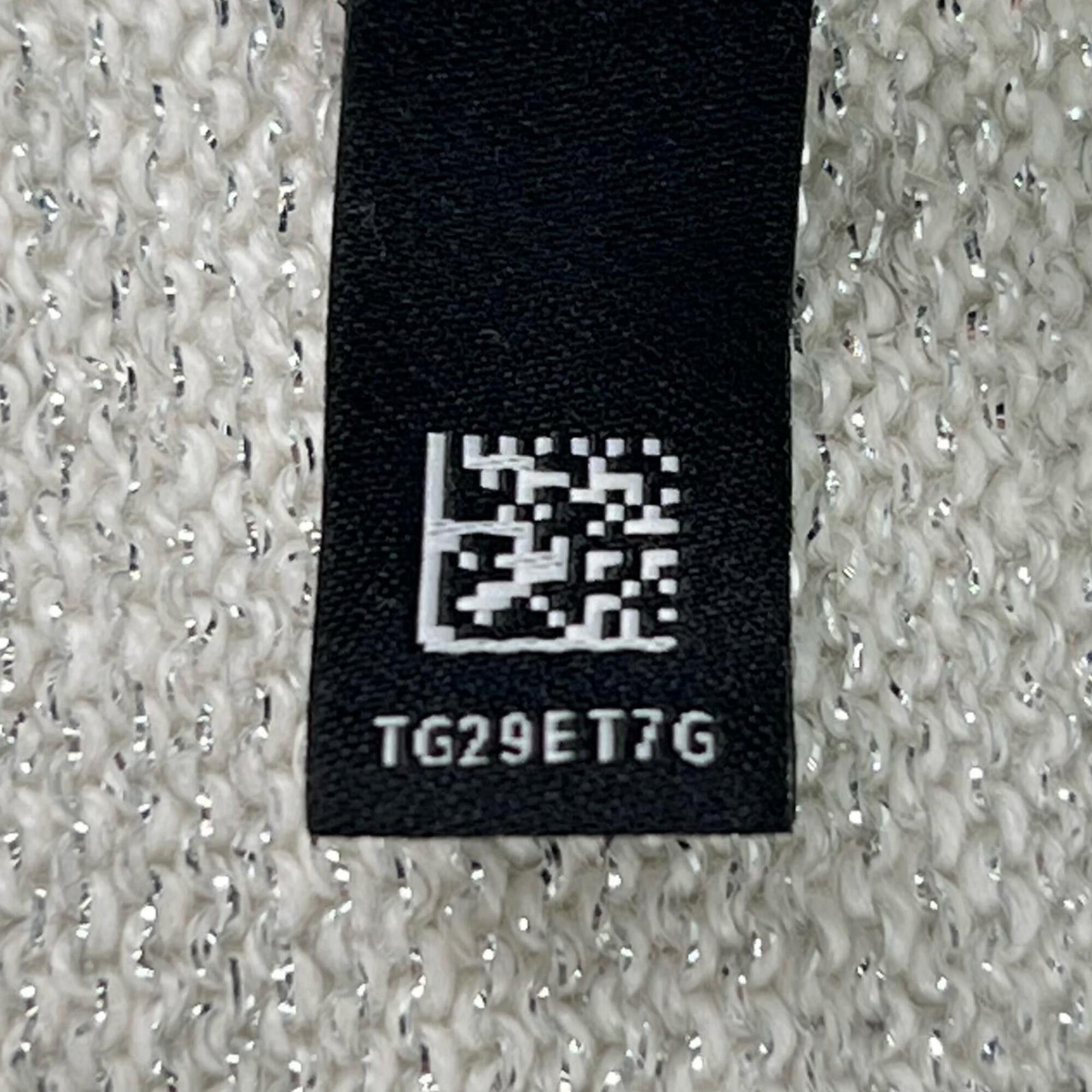 Chanel CHANEL cashmere sequined logo design stole/scarf, white, made in Italy, for women. Size ONE SIZE - 7 Thumbnail