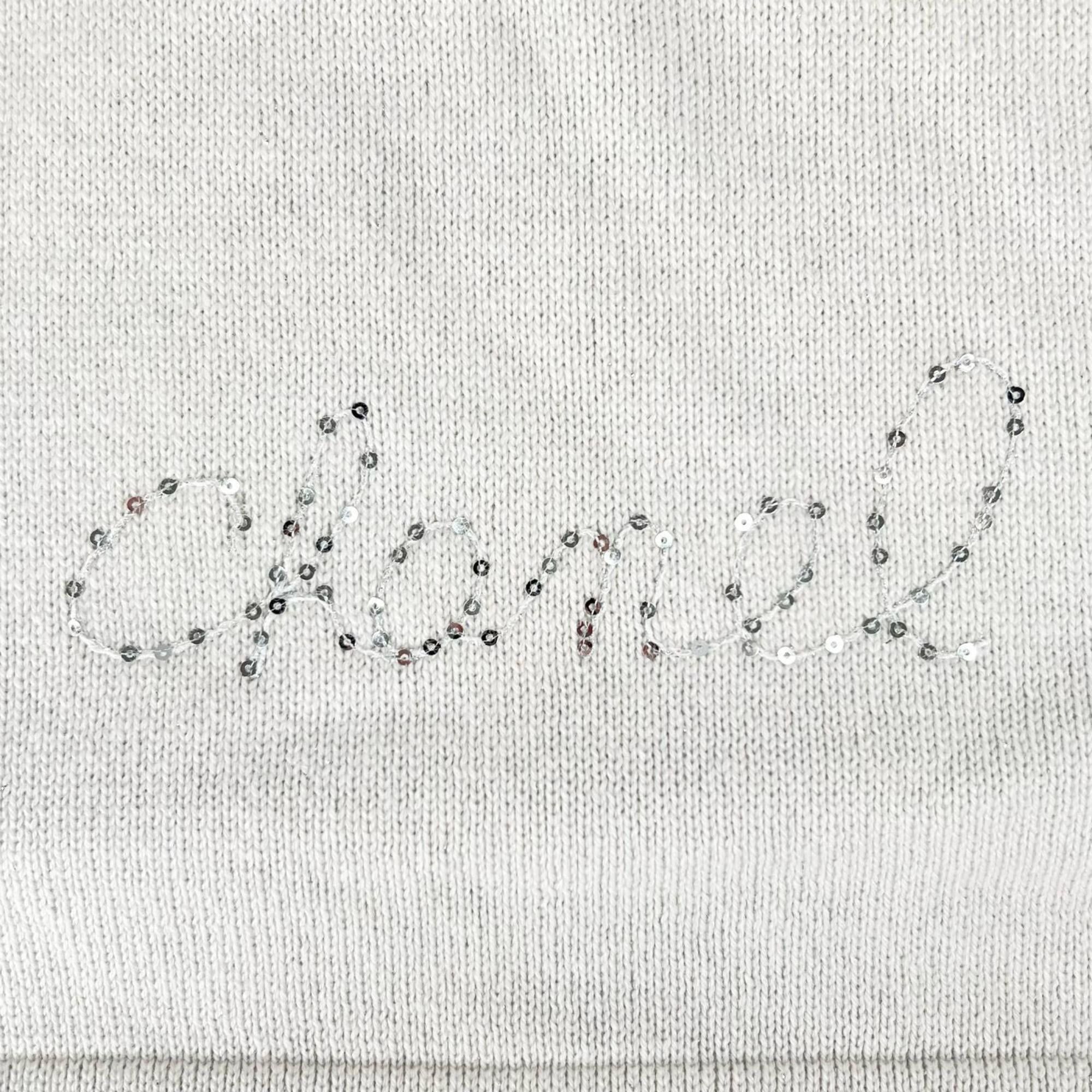 Chanel CHANEL cashmere sequined logo design stole/scarf, white, made in Italy, for women. Size ONE SIZE - 4 Thumbnail