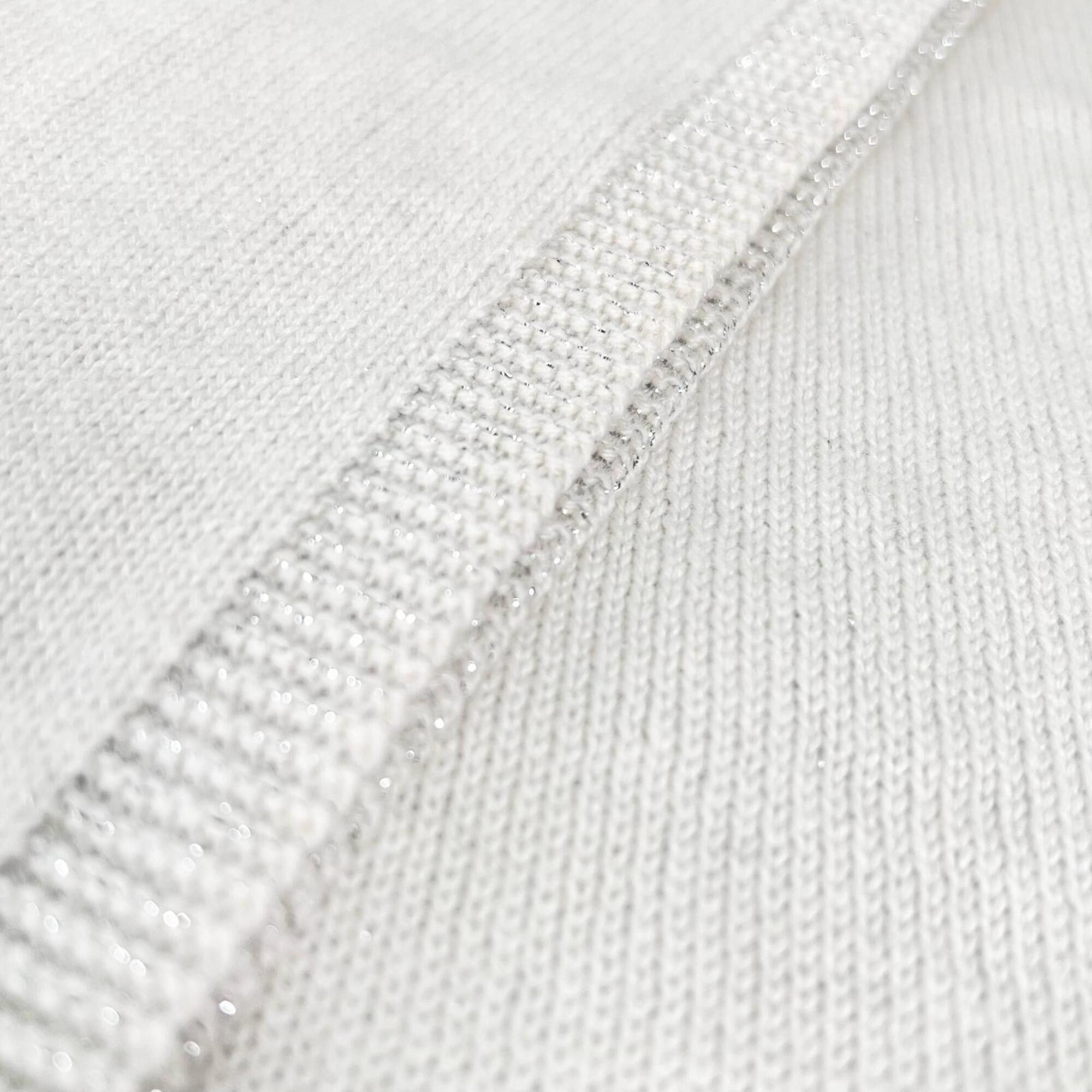 Chanel CHANEL cashmere sequined logo design stole/scarf, white, made in Italy, for women. Size ONE SIZE - 3 Thumbnail