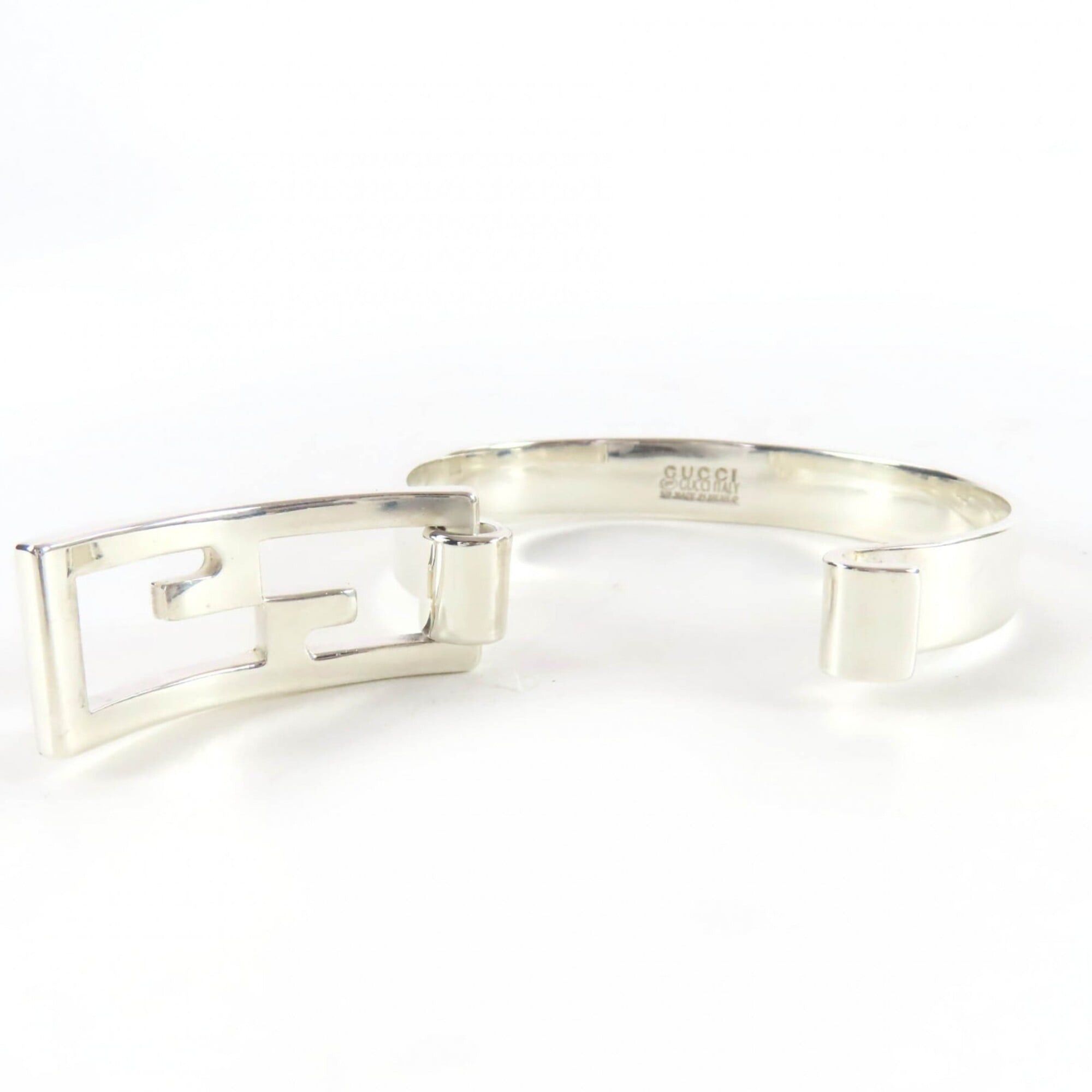 Gucci GUCCI AG925 GG Bangle Bracelet, Silver, Made in Italy, Weight 41.8g, Women's/Men's. Size ONE SIZE - 5 Thumbnail