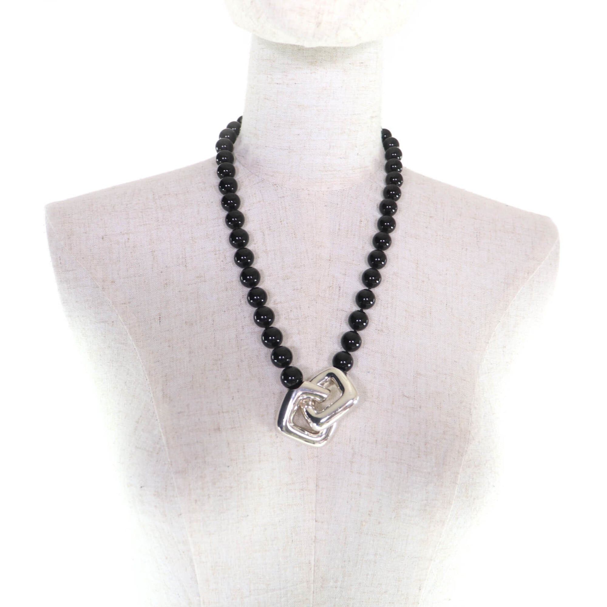 Tiffany & Co. TIFFANY&Co. Tiffany Vintage Onyx 925 Necklace, Black with Silver Hardware, Comes Box and Case, Total Weight 135g, Women's. Size ONE SIZE - 4 Thumbnail