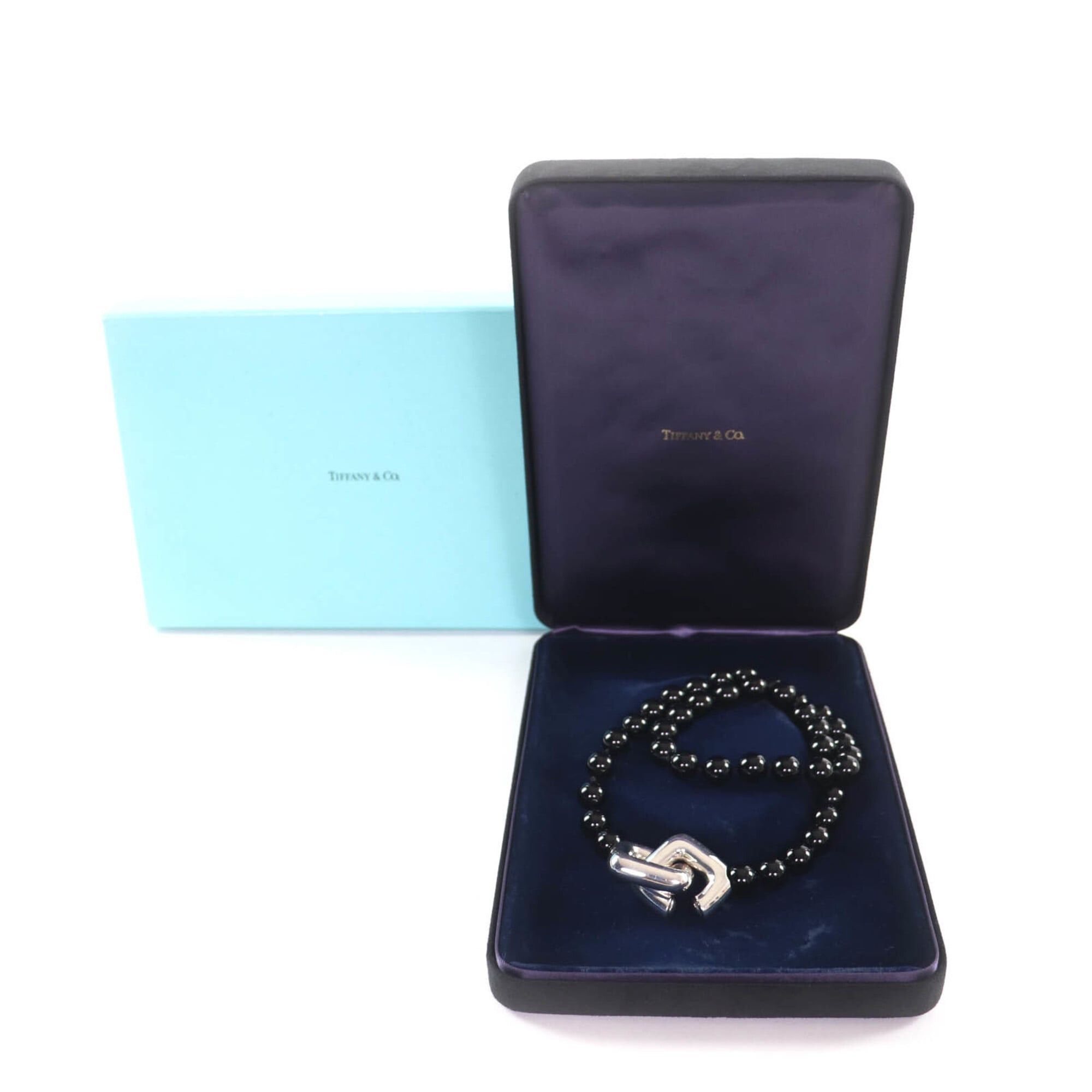 Tiffany & Co. TIFFANY&Co. Tiffany Vintage Onyx 925 Necklace, Black with Silver Hardware, Comes Box and Case, Total Weight 135g, Women's. Size ONE SIZE - 2 Thumbnail