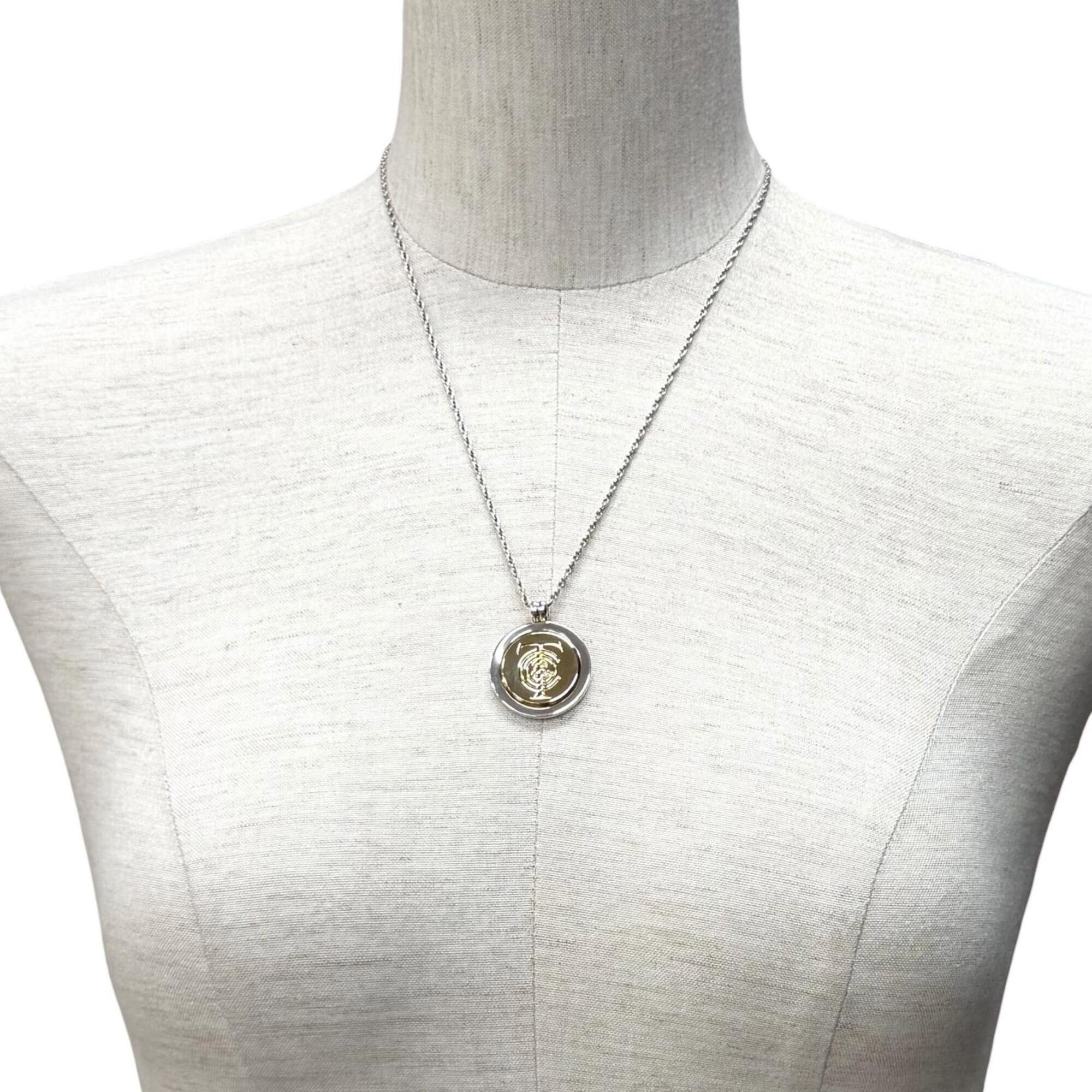 Tiffany & Co. TIFFANY&Co. Tiffany 925 750 T&C Coin Necklace, Combination Pendant, Silver and Gold, Weight 14.4g, Women's. Size ONE SIZE - 3 Thumbnail