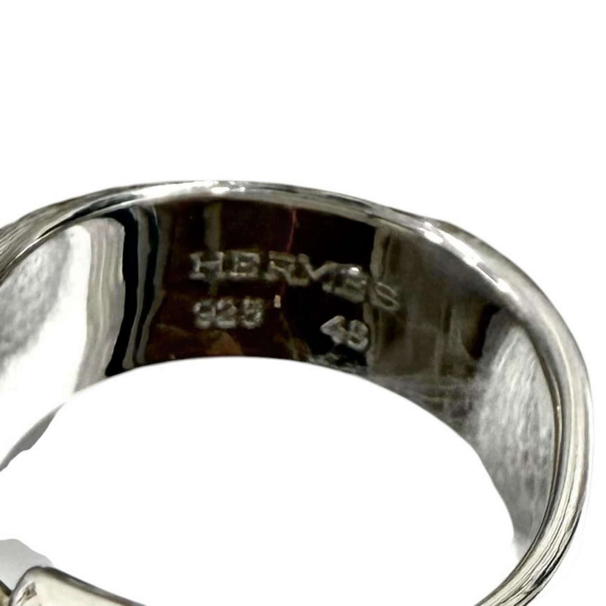 Hermes HERMES Vintage 925 Folding Ring, Silver, Size 48, Weight 7.3g, Women's Size ONE SIZE - 5 Thumbnail