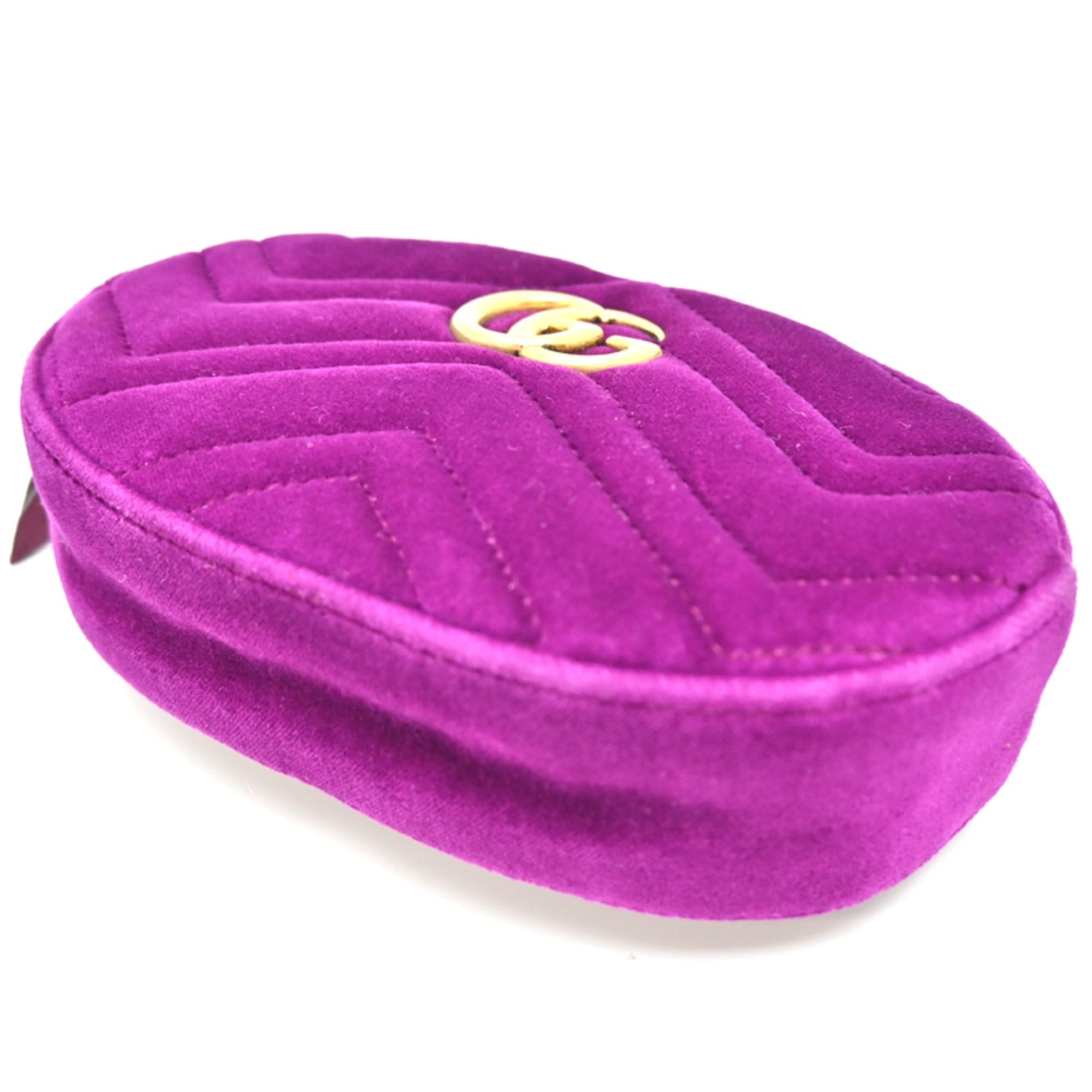 Gucci Gucci GG Marmont Waist Bag, Women's Pouch, 476434, Velour, Purple Size ONE SIZE - 3 Thumbnail