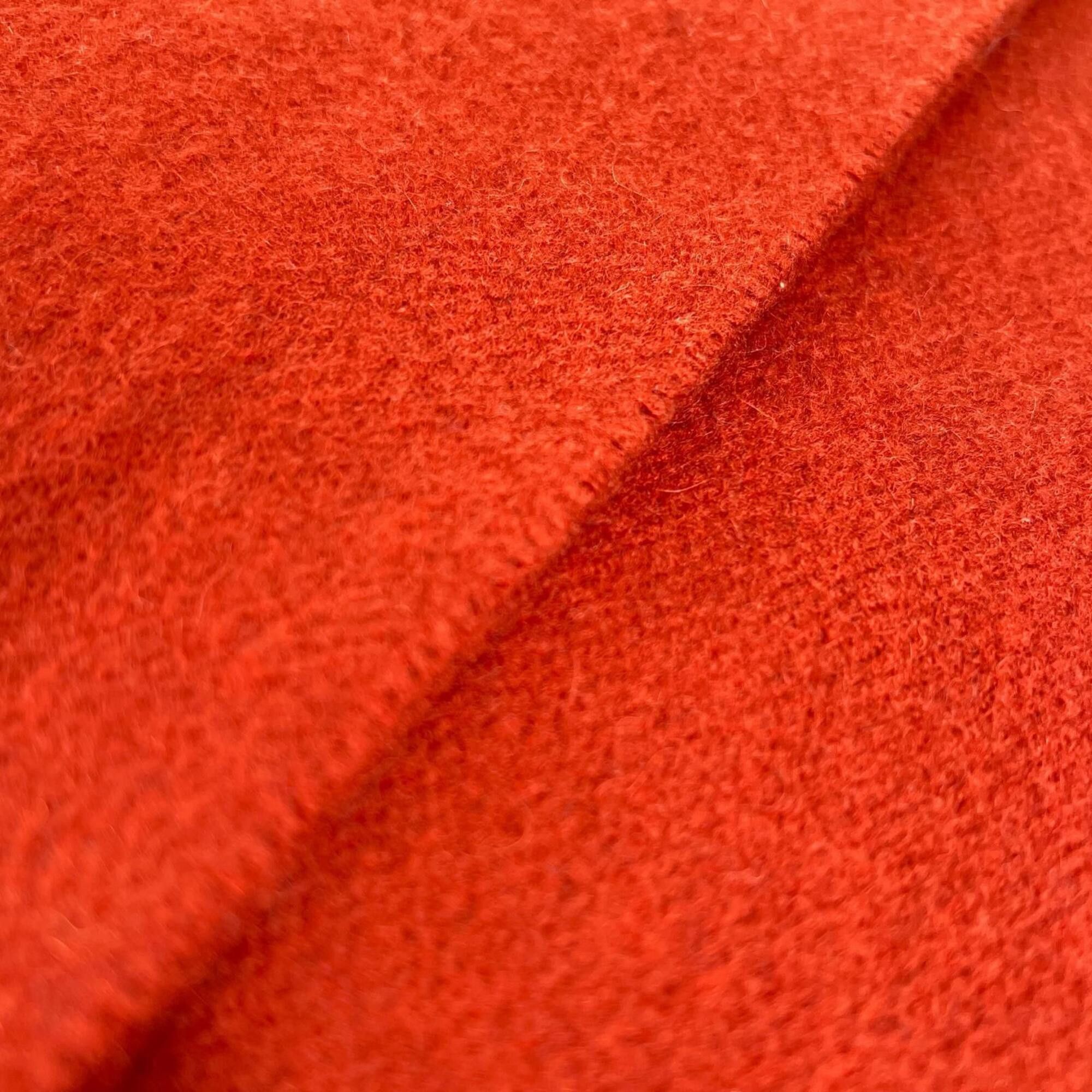 Hermes HERMES 100% Cashmere Scarf/Stole with Logo Embroidery and Fringe, Brown, Made in England, Women's Size ONE SIZE - 4 Thumbnail