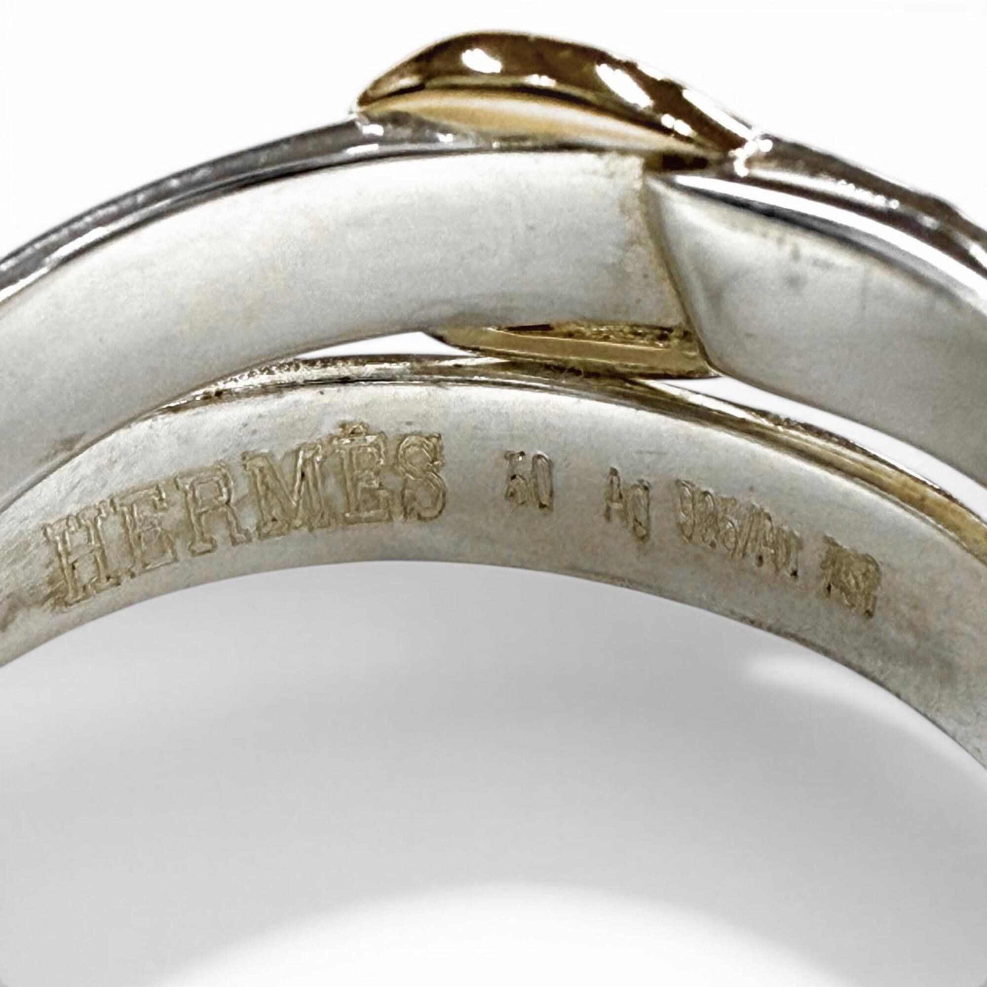 Hermes HERMES Double True Ring, 925/18K Combination, Belt Design, Silver/Gold, Size 50, Weight 4.7g, Women's Size ONE SIZE - 5 Thumbnail