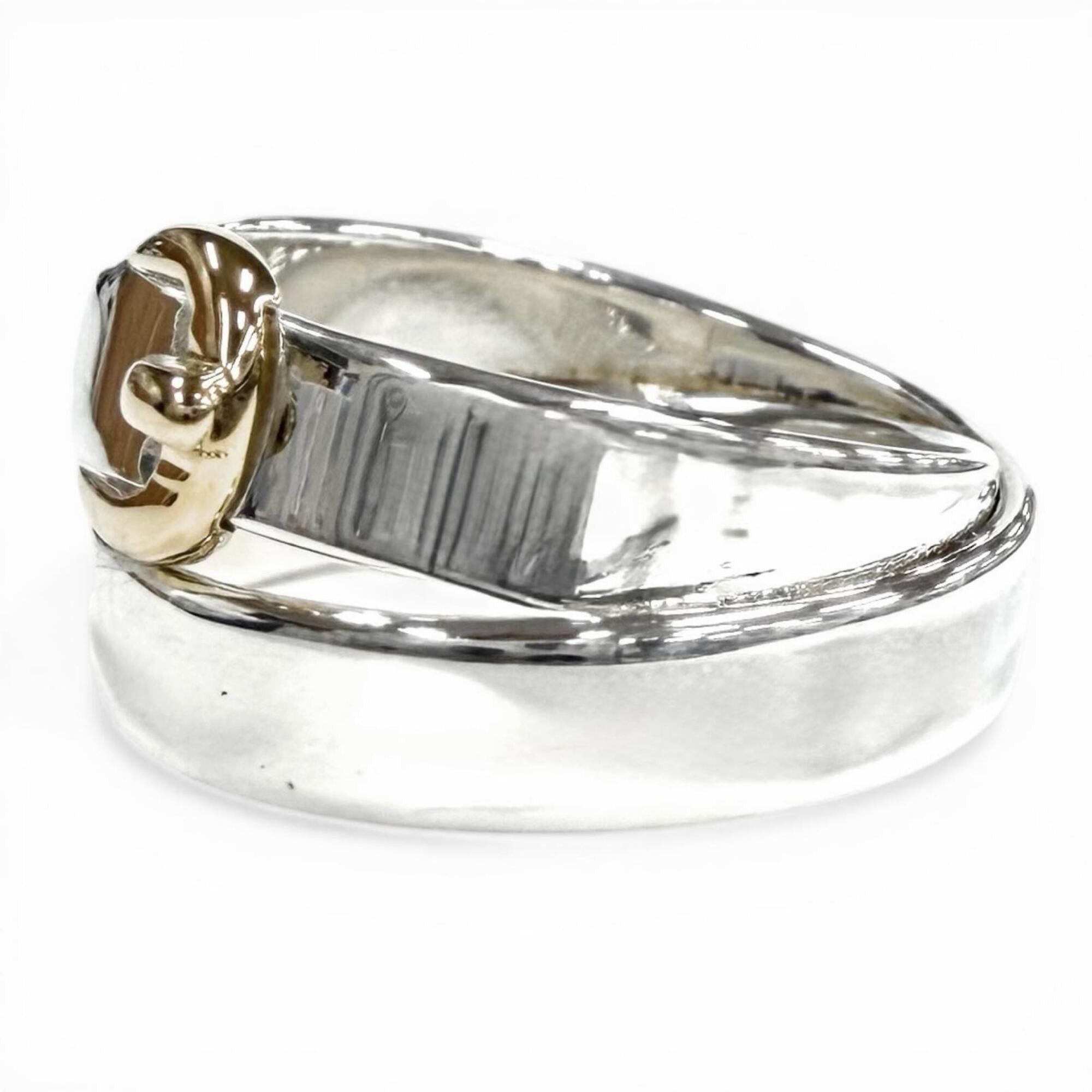 Hermes HERMES Double True Ring, 925/18K Combination, Belt Design, Silver/Gold, Size 50, Weight 4.7g, Women's Size ONE SIZE - 2 Thumbnail