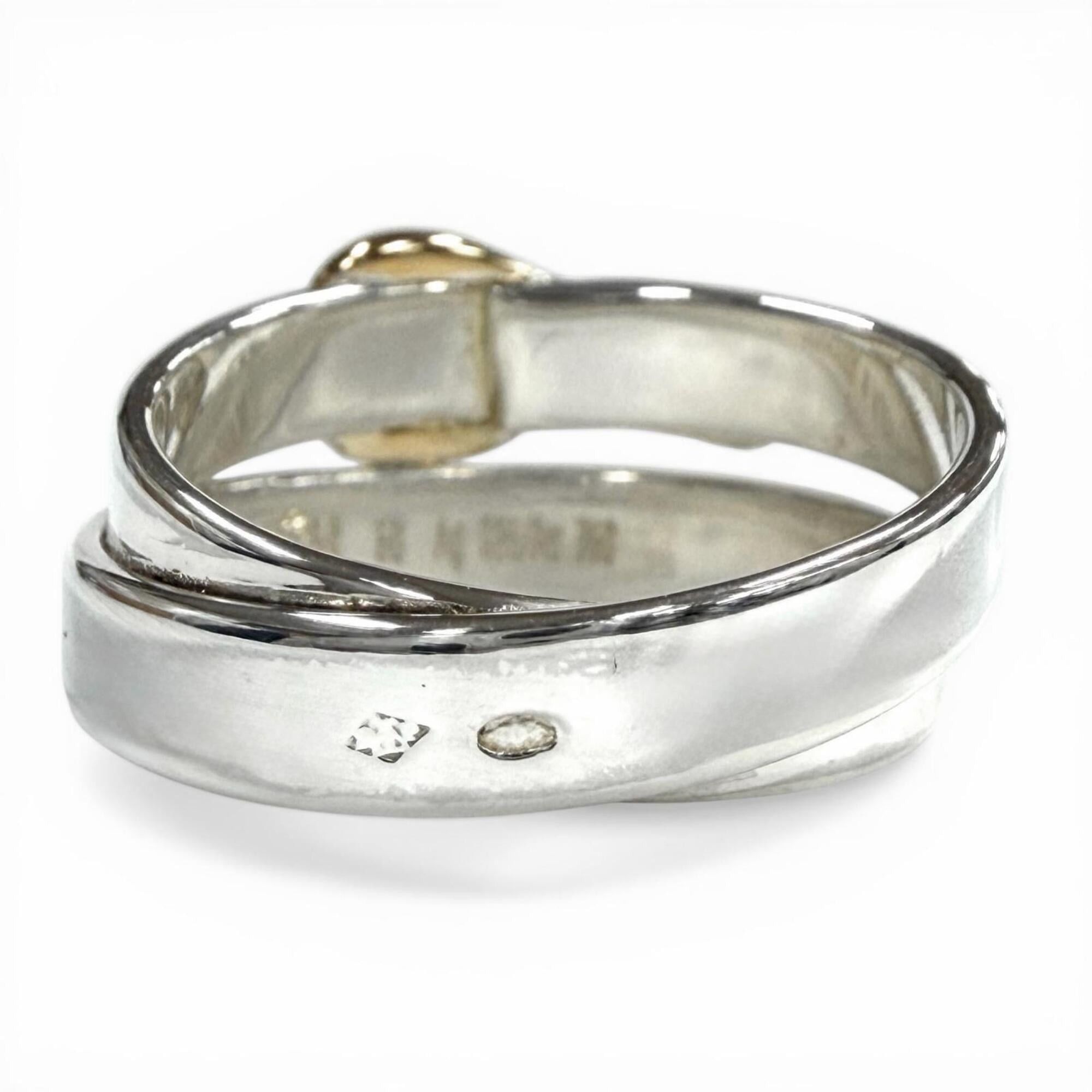 Hermes HERMES Double True Ring, 925/18K Combination, Belt Design, Silver/Gold, Size 50, Weight 4.7g, Women's Size ONE SIZE - 3 Thumbnail