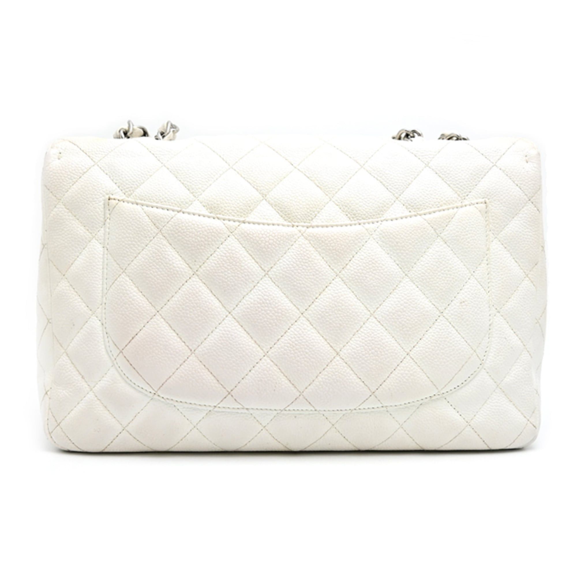Chanel Chanel Matelassé 30 Chain Shoulder Bag, Silver (Palladium) Hardware, Women's A28600, Caviar Skin, White Size ONE SIZE - 2 Thumbnail