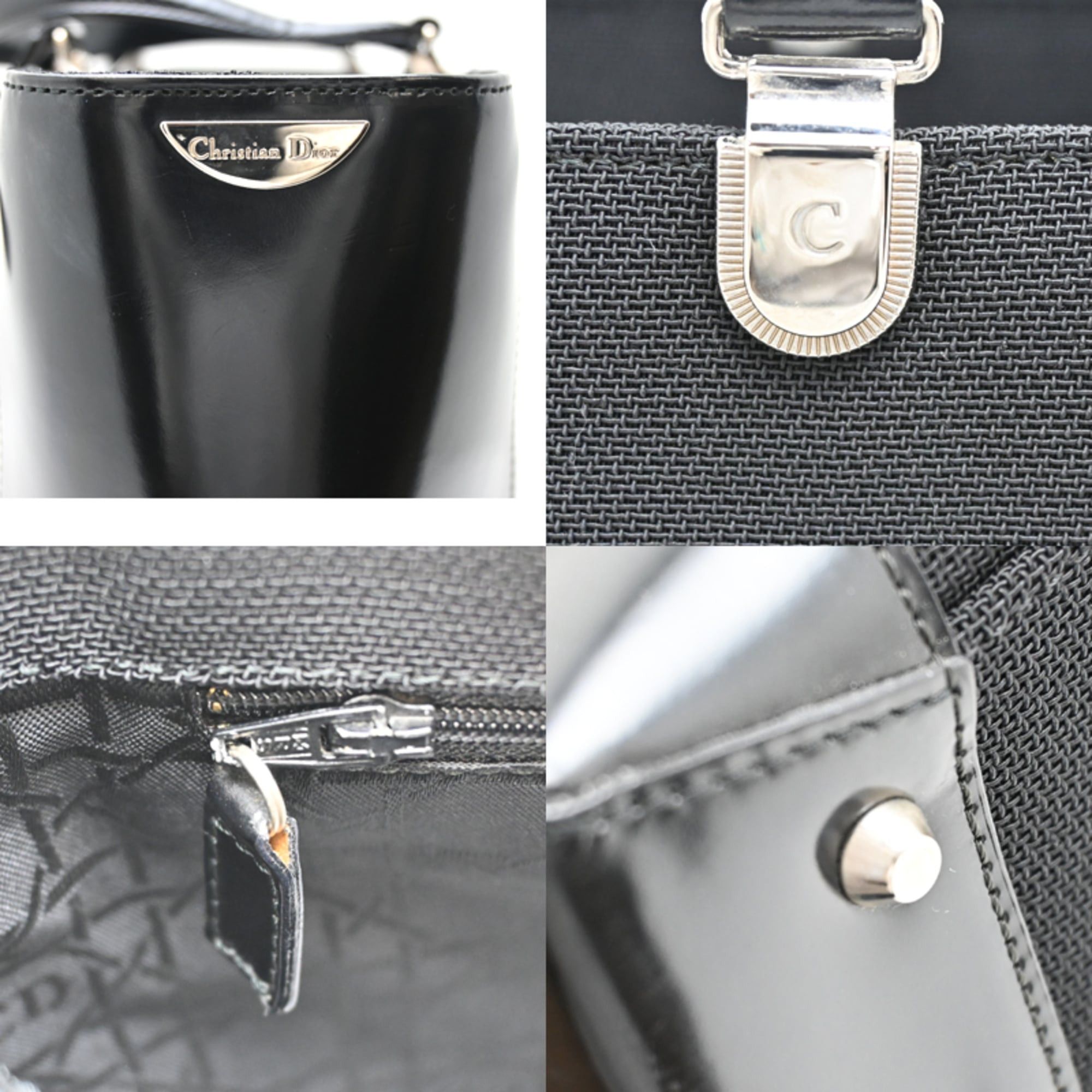 Dior Christian Dior 2-way Women's Tote Bag, Canvas, Black Size ONE SIZE - 7 Thumbnail