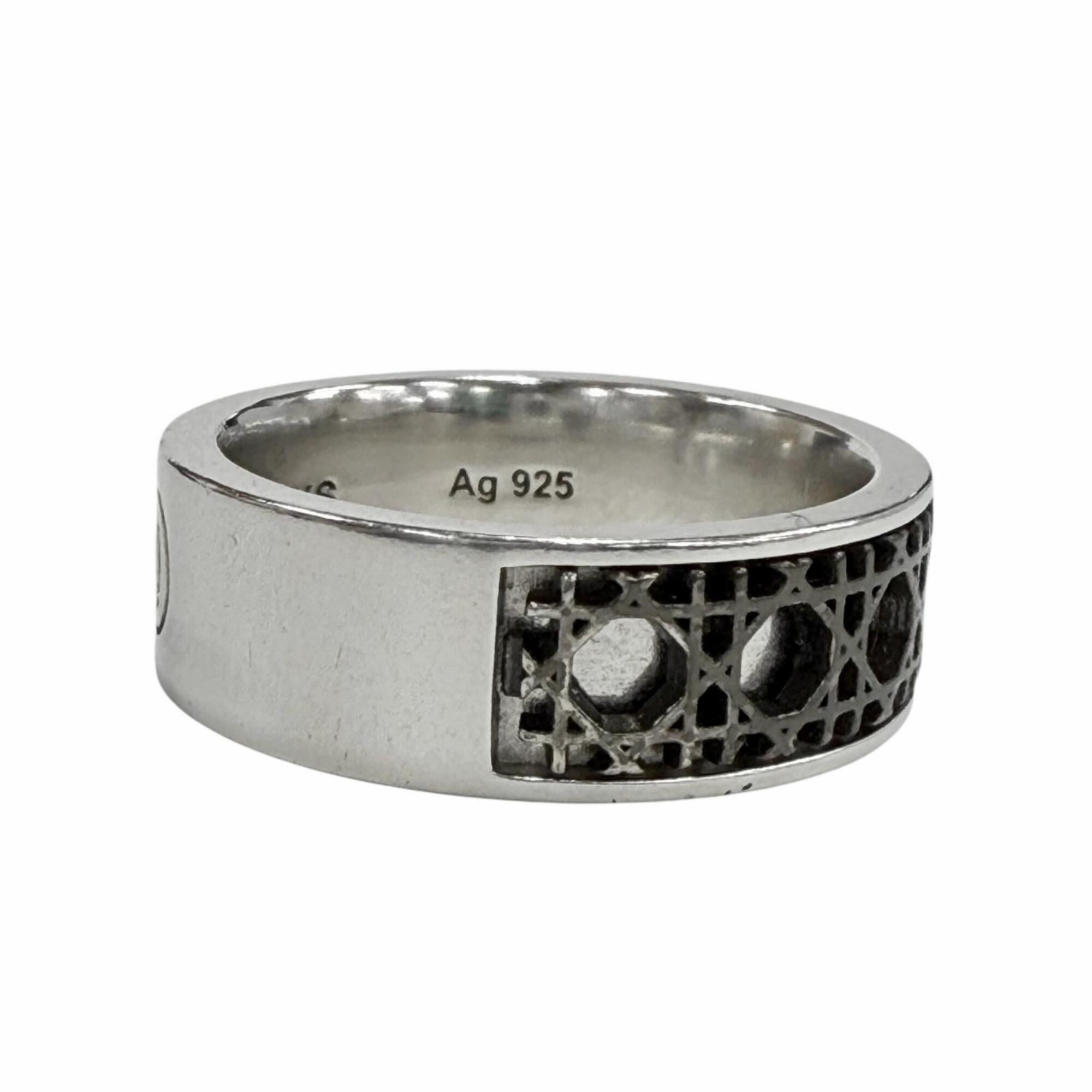 Christian Dior Monsieur DIOR Homme 25-26AW R2425HOMST Cannage AG925 Ring, Worn by BTS Jimin, Silver, Black, Size XS, Comes with Box and Dust Bag, Weight 7.1g, Men's Size ONE SIZE - 5 Thumbnail