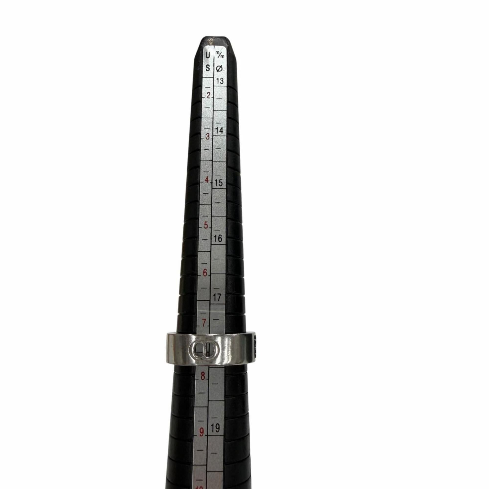 Christian Dior Monsieur DIOR Homme 25-26AW R2425HOMST Cannage AG925 Ring, Worn by BTS Jimin, Silver, Black, Size XS, Comes with Box and Dust Bag, Weight 7.1g, Men's Size ONE SIZE - 9 Thumbnail