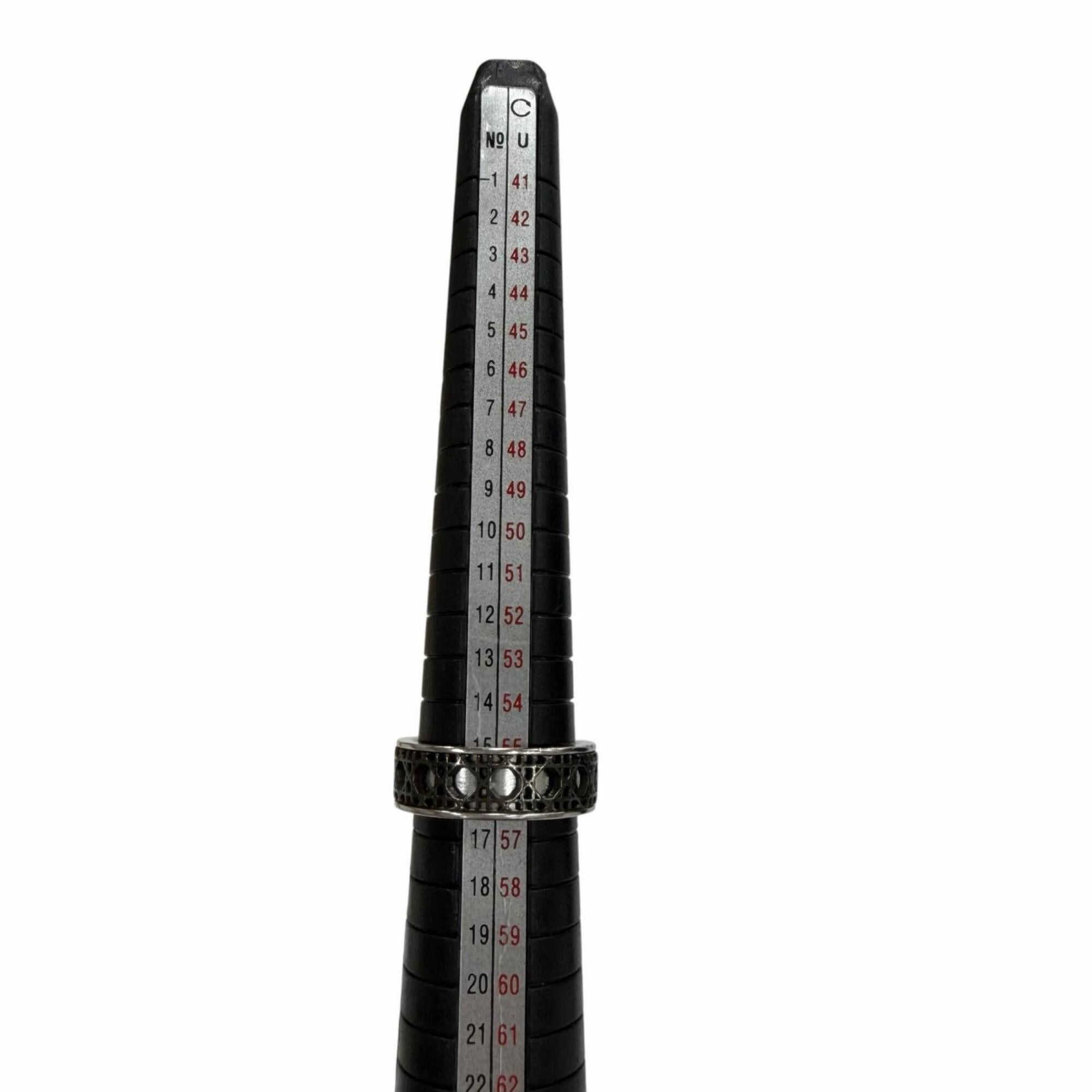Christian Dior Monsieur DIOR Homme 25-26AW R2425HOMST Cannage AG925 Ring, Worn by BTS Jimin, Silver, Black, Size XS, Comes with Box and Dust Bag, Weight 7.1g, Men's Size ONE SIZE - 8 Thumbnail