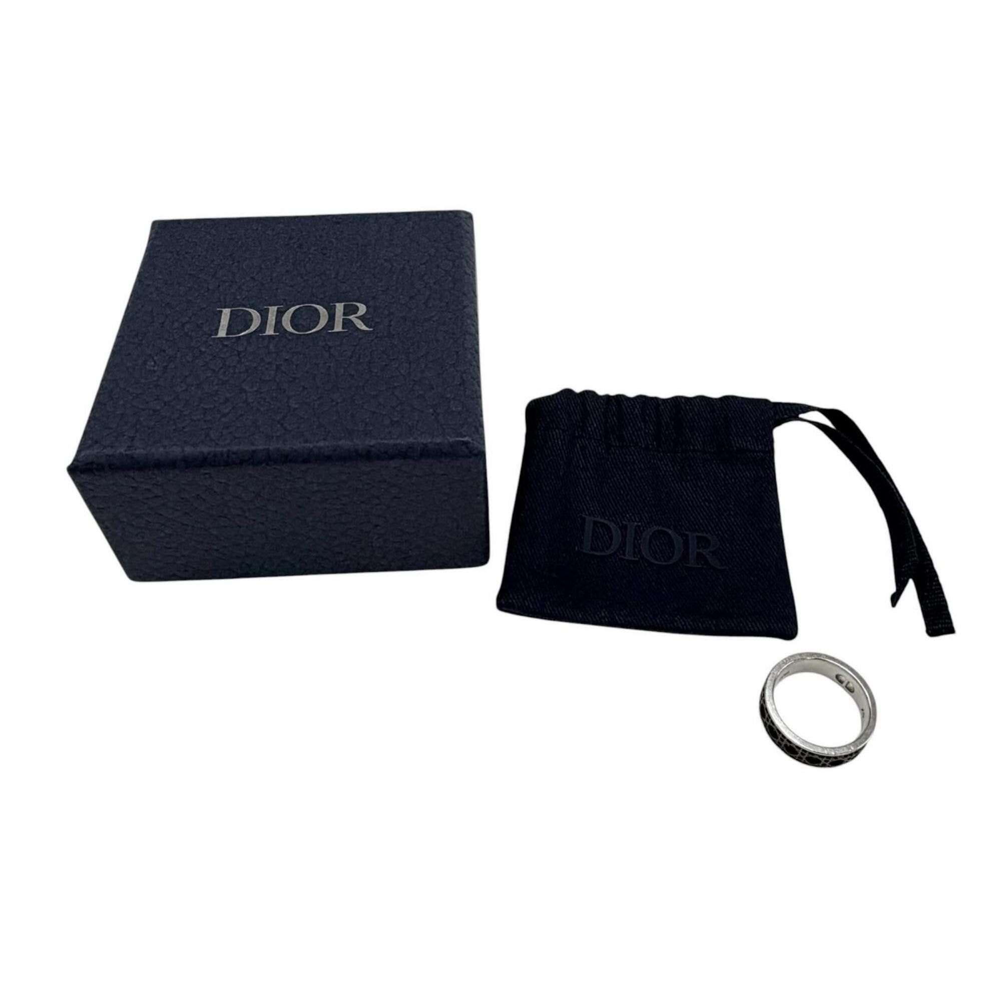 Christian Dior Monsieur DIOR Homme 25-26AW R2425HOMST Cannage AG925 Ring, Worn by BTS Jimin, Silver, Black, Size XS, Comes with Box and Dust Bag, Weight 7.1g, Men's Size ONE SIZE - 2 Thumbnail