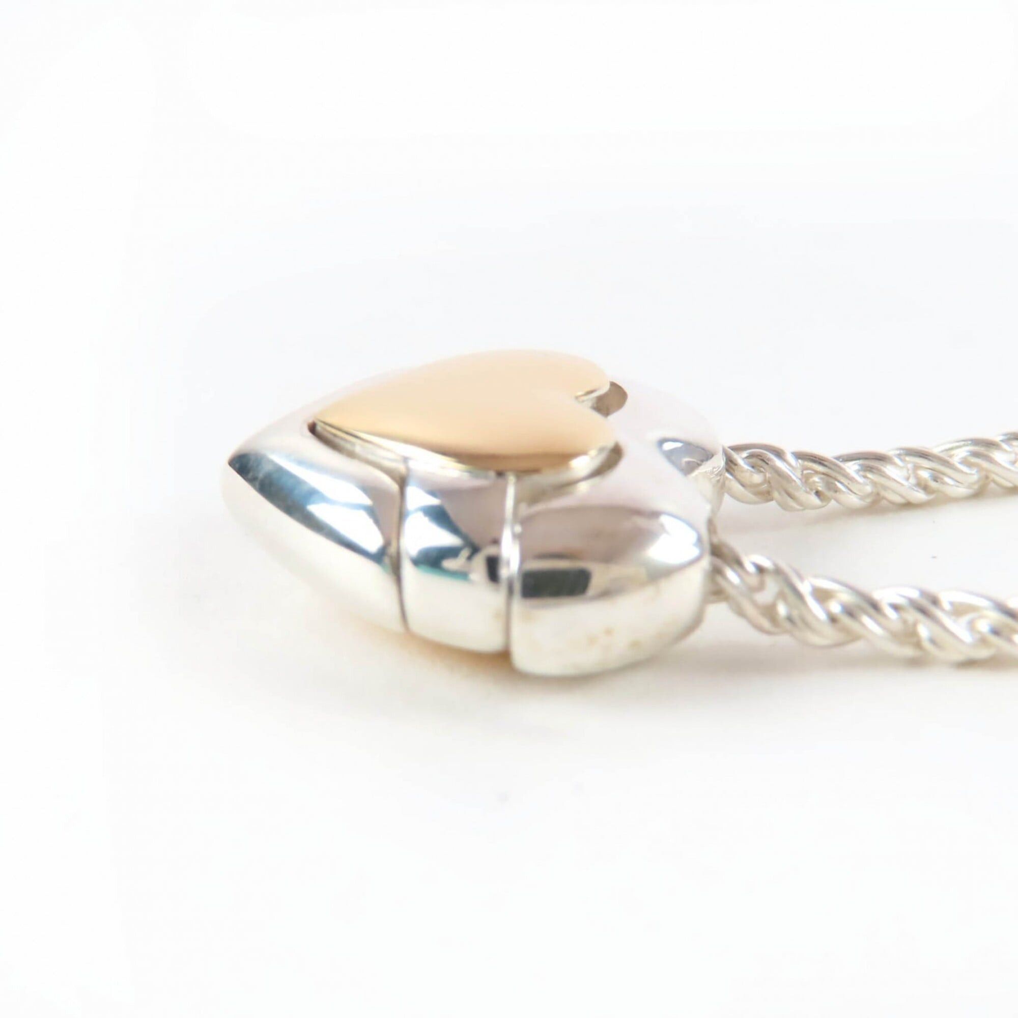 Tiffany & Co. TIFFANY&Co. Tiffany 925 Puzzle Heart Necklace Pendant, Silver and Gold, with Box Dust Bag, Weight 21.62g, Women's. Size ONE SIZE - 5 Thumbnail