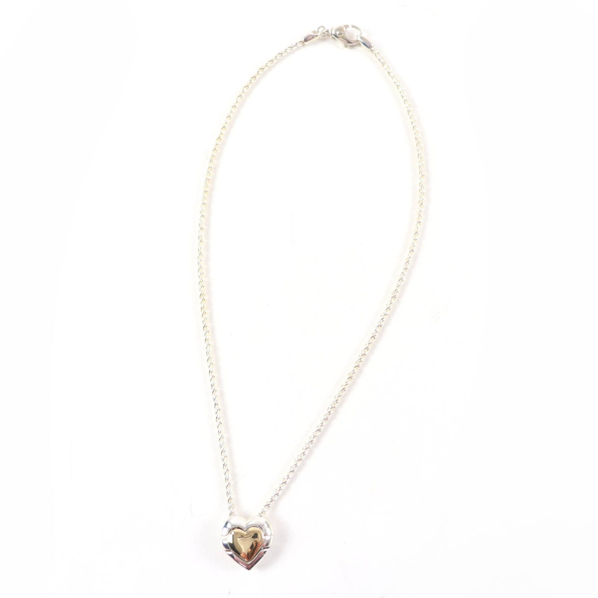 Tiffany & Co. TIFFANY&Co. Tiffany 925 Puzzle Heart Necklace Pendant, Silver and Gold, with Box Dust Bag, Weight 21.62g, Women's. Size ONE SIZE - 3 Thumbnail