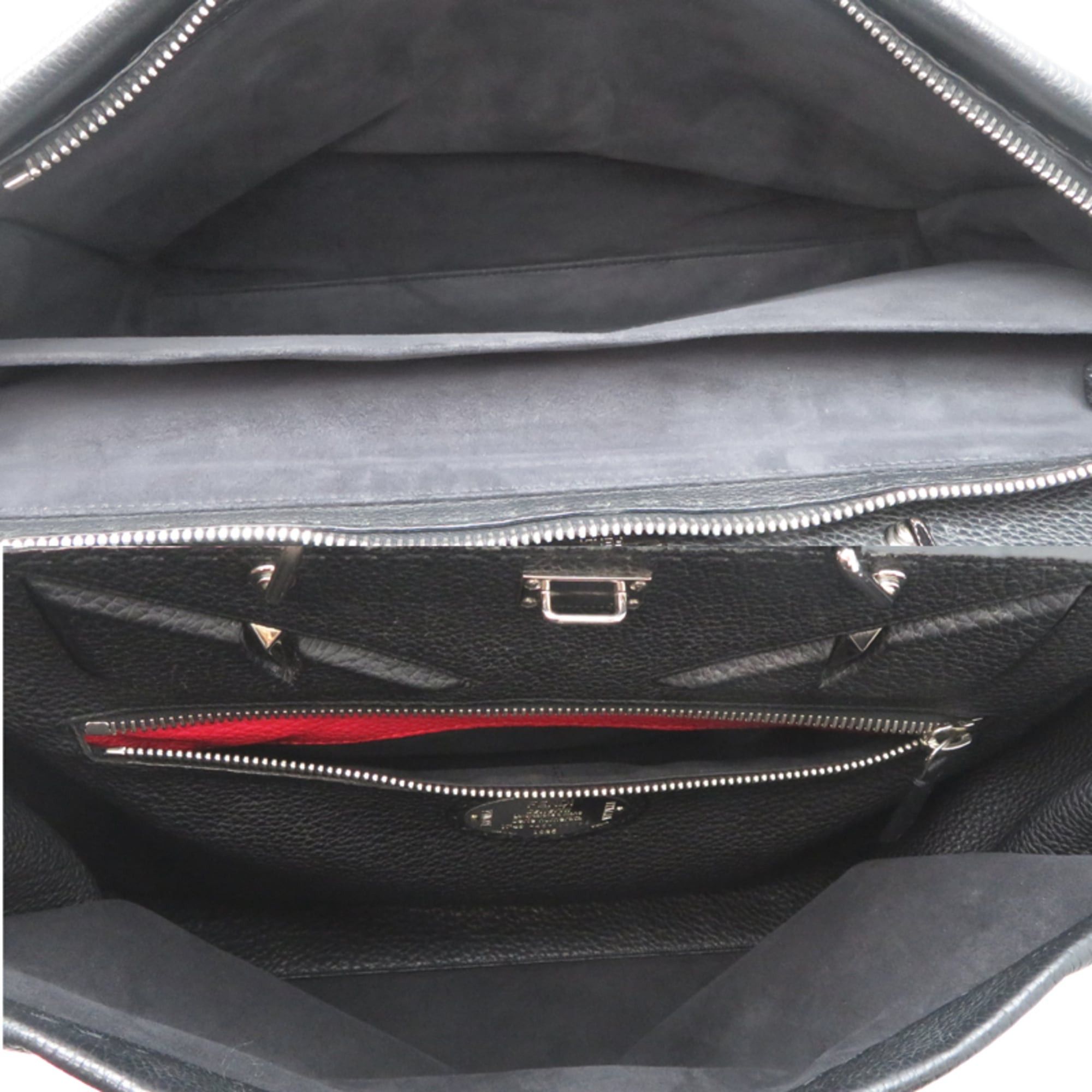 Fendi Fendi Peekaboo Fit Bugs Women's/Men's Business Bag 7VA388 Leather Black Size ONE SIZE - 6 Thumbnail