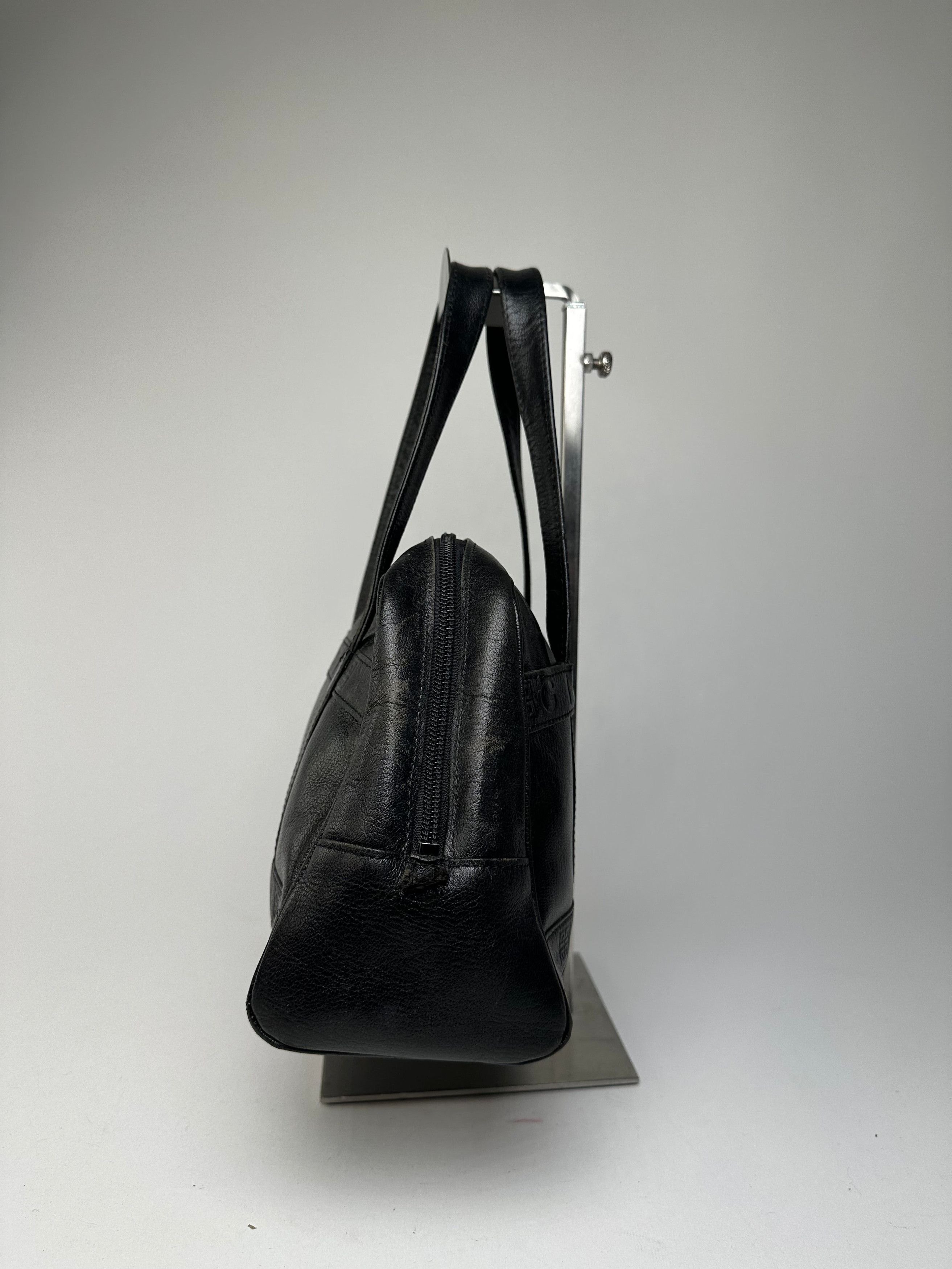 Givenchy Vintage 4G Embossed Leather Bowler Handbag Black Size ONE SIZE - 8 Thumbnail