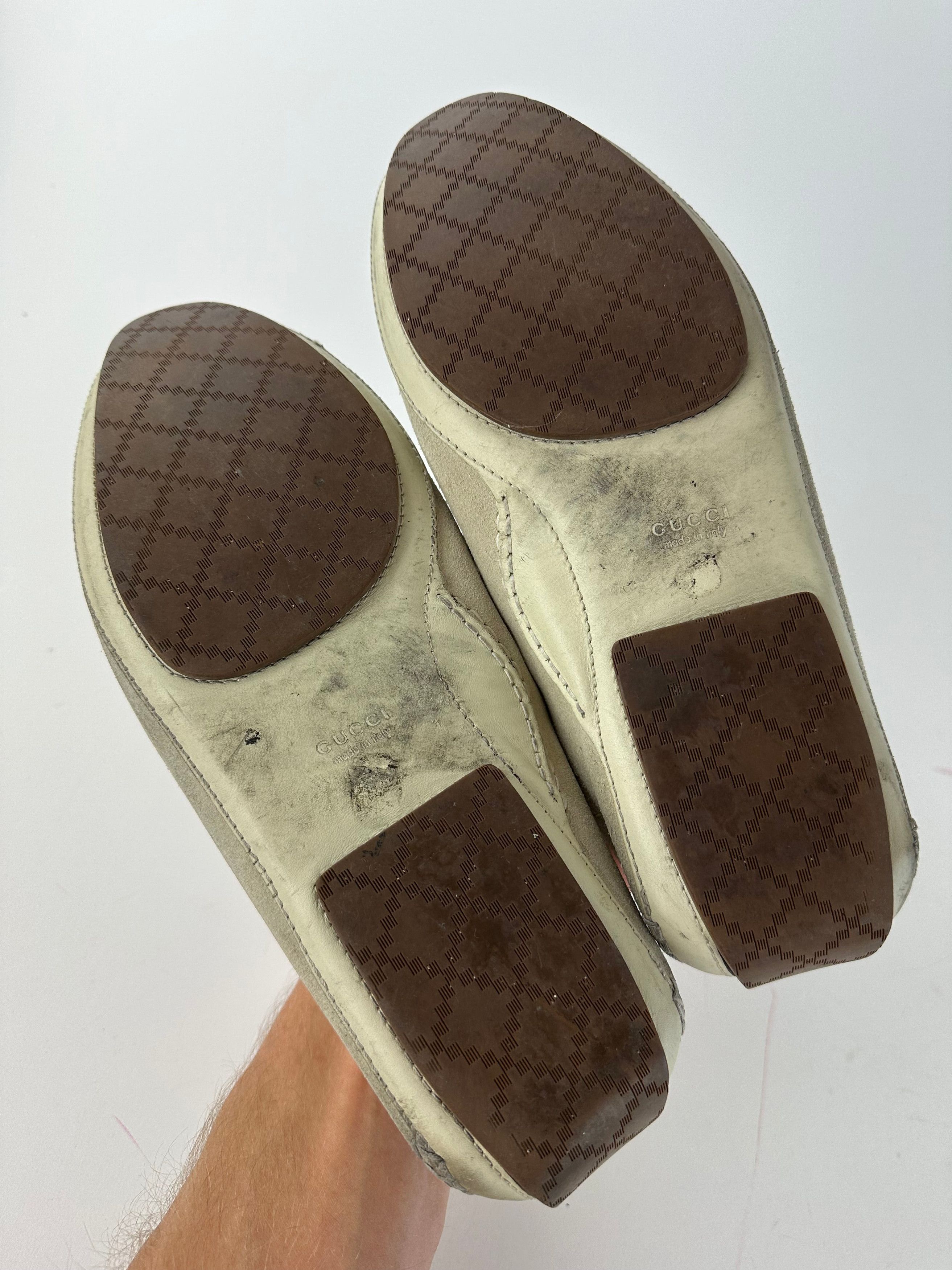Gucci Vintage Horsebit Suede Driving Loafers Cream EU41,5 Size US 10.5 / IT 40.5 - 10 Thumbnail