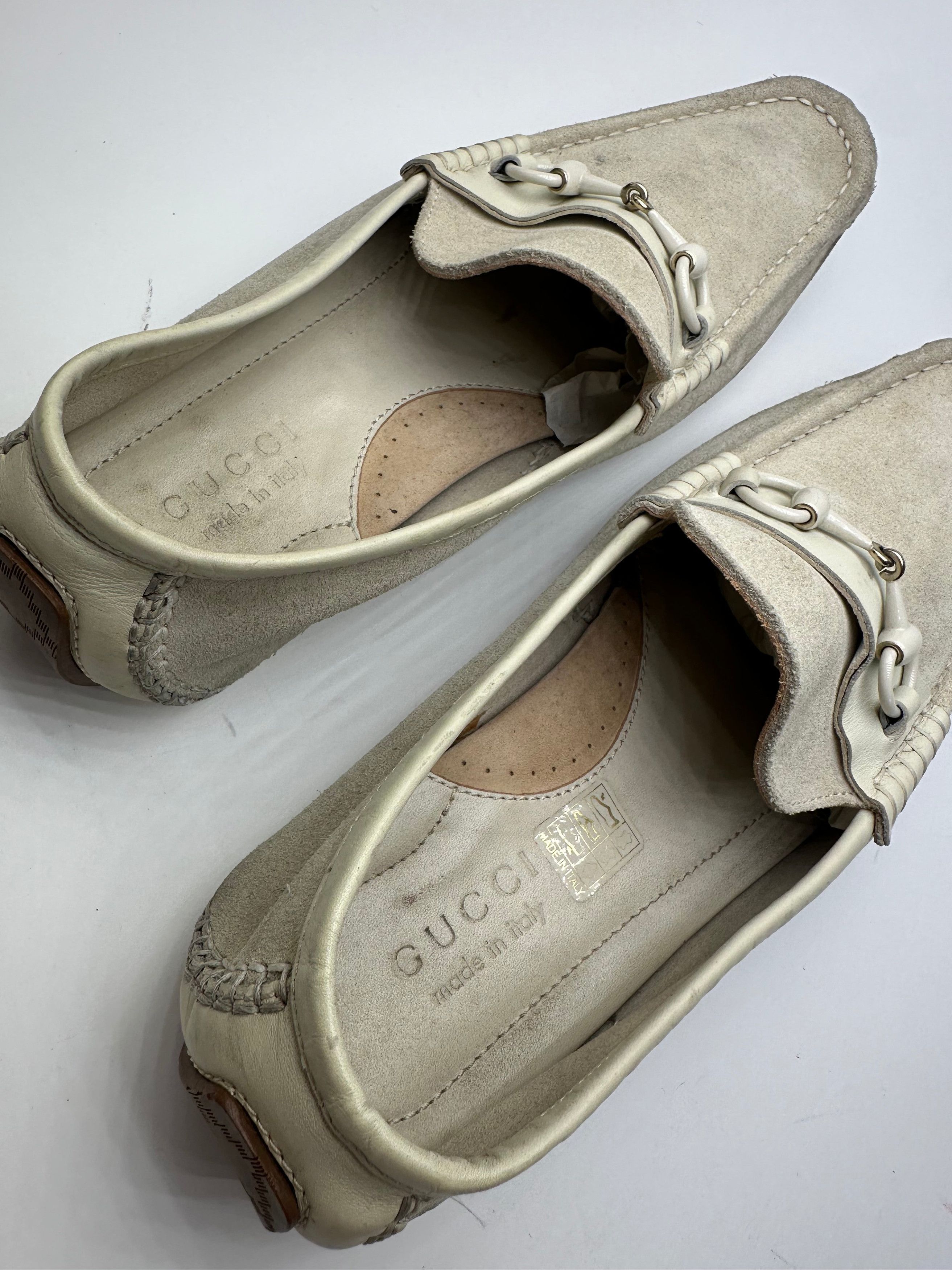Gucci Vintage Horsebit Suede Driving Loafers Cream EU41,5 Size US 10.5 / IT 40.5 - 9 Thumbnail