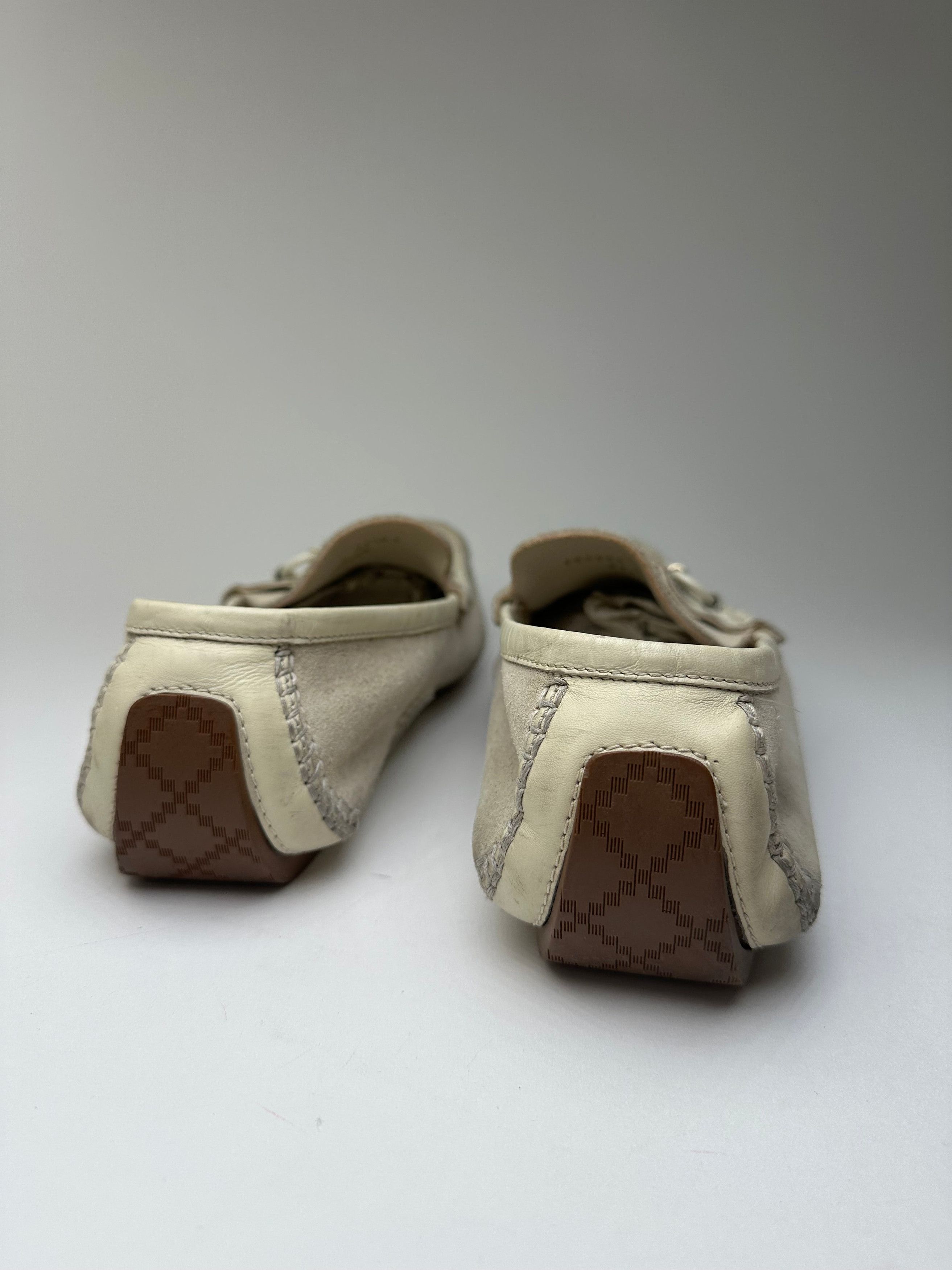 Gucci Vintage Horsebit Suede Driving Loafers Cream EU41,5 Size US 10.5 / IT 40.5 - 8 Thumbnail