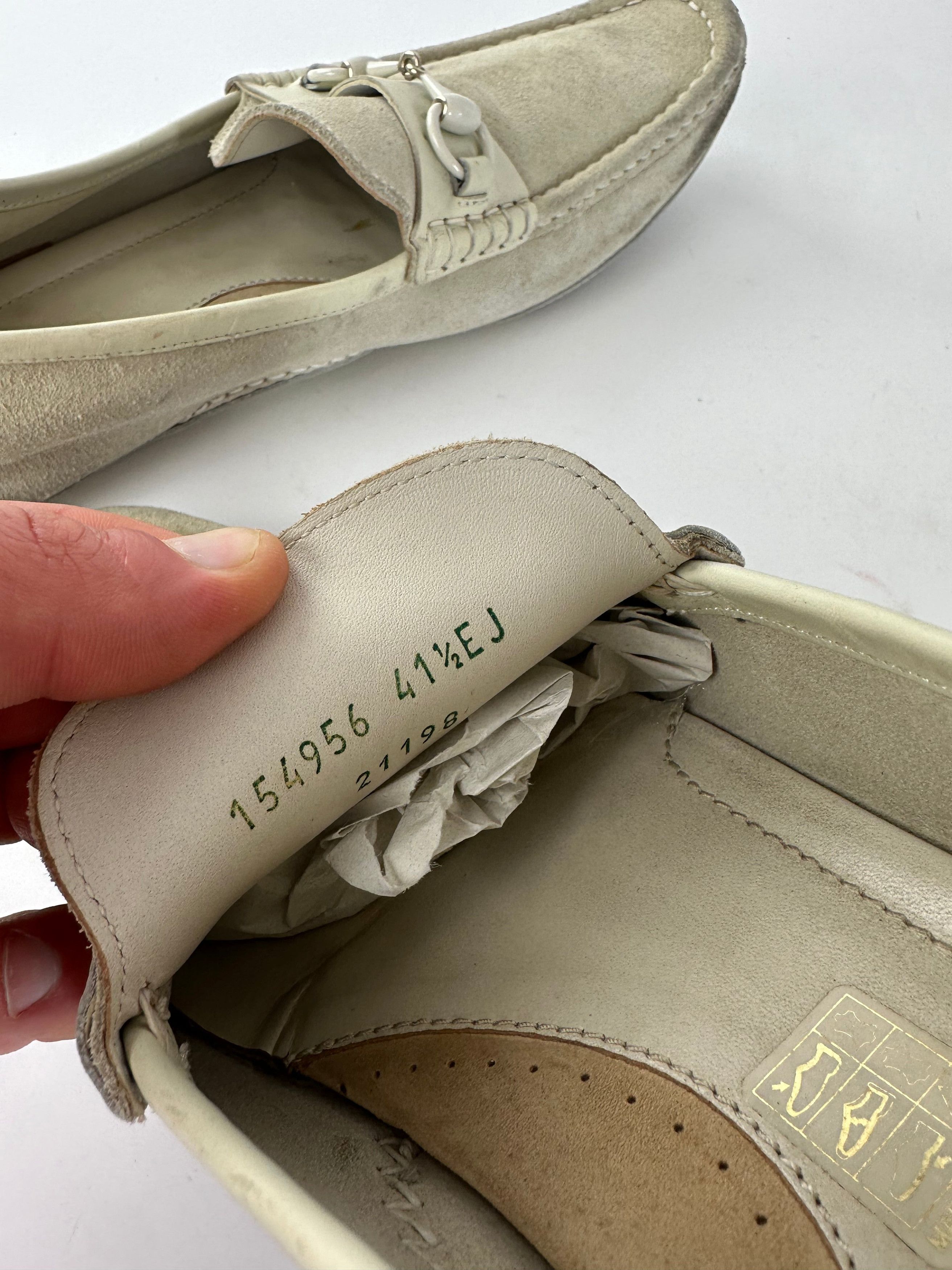 Gucci Vintage Horsebit Suede Driving Loafers Cream EU41,5 Size US 10.5 / IT 40.5 - 11 Thumbnail