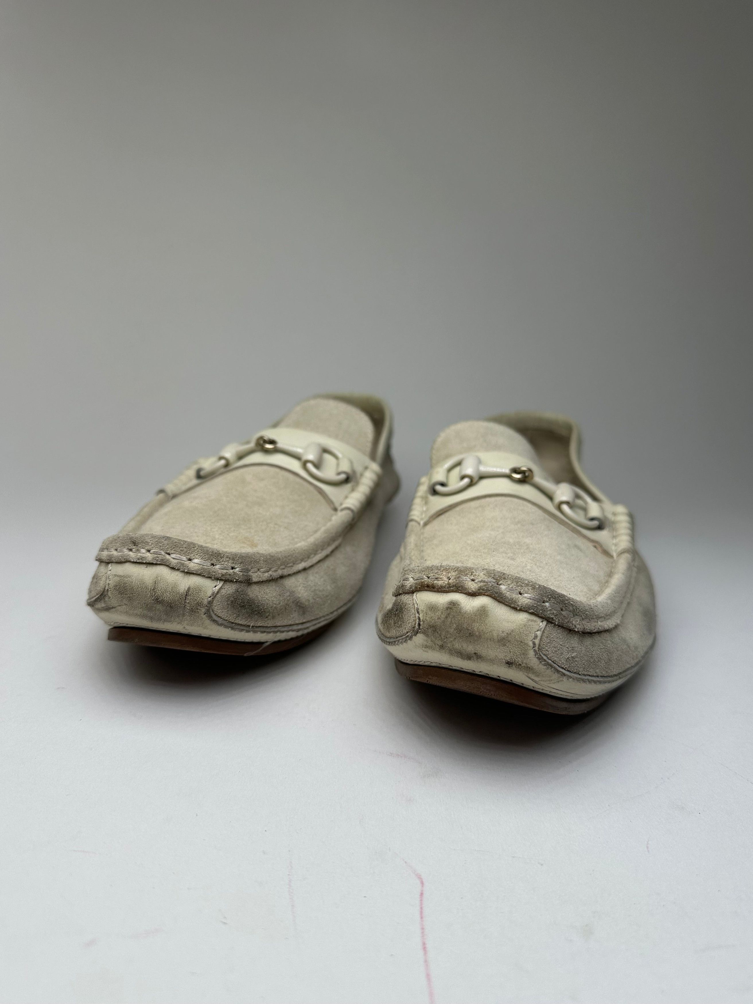 Gucci Vintage Horsebit Suede Driving Loafers Cream EU41,5 Size US 10.5 / IT 40.5 - 5 Thumbnail