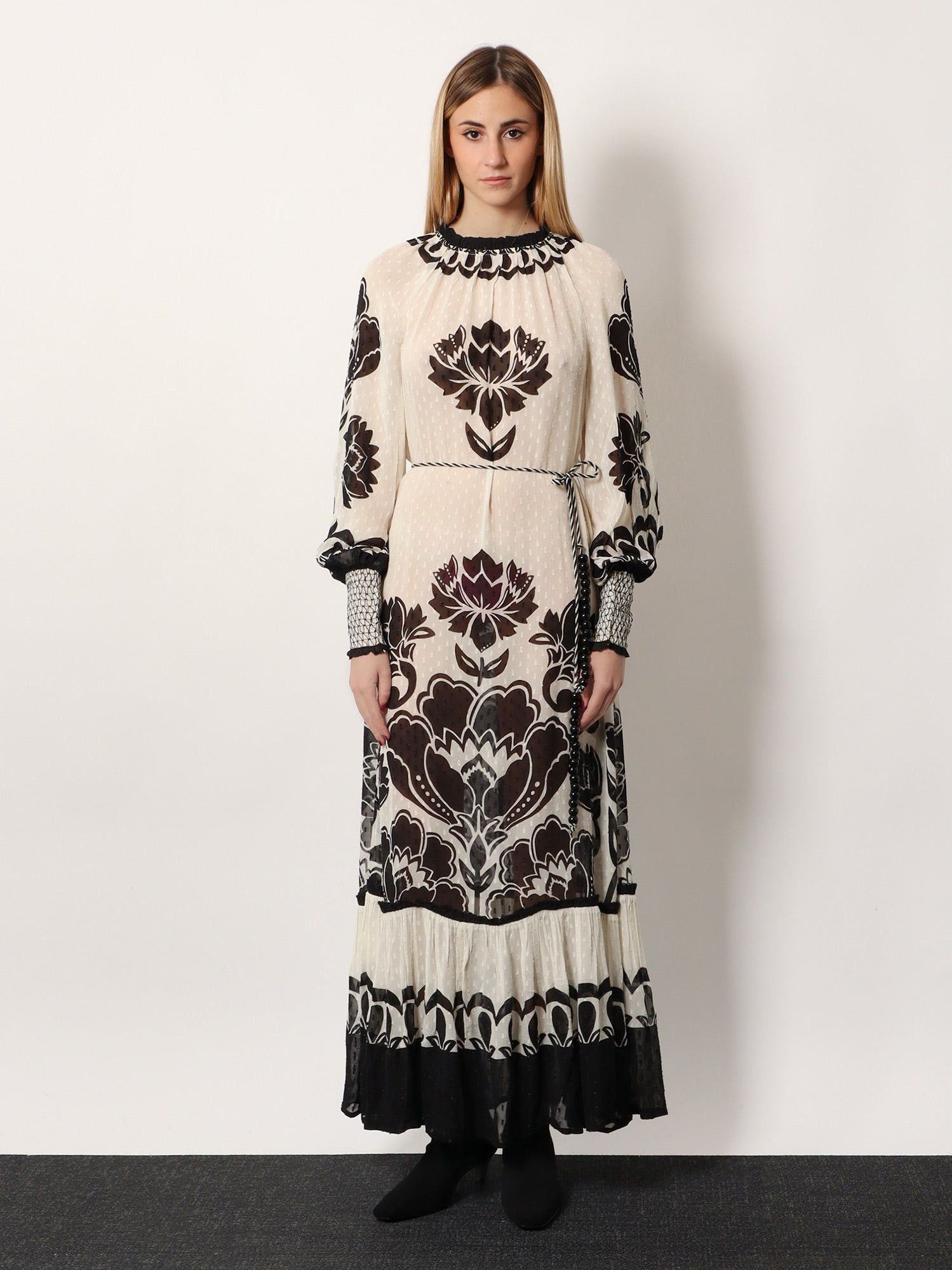 Farm Rio Viscose Dress With Floral Arabesque Motif Size XXS / US 00 / IT 34 - 2 Thumbnail