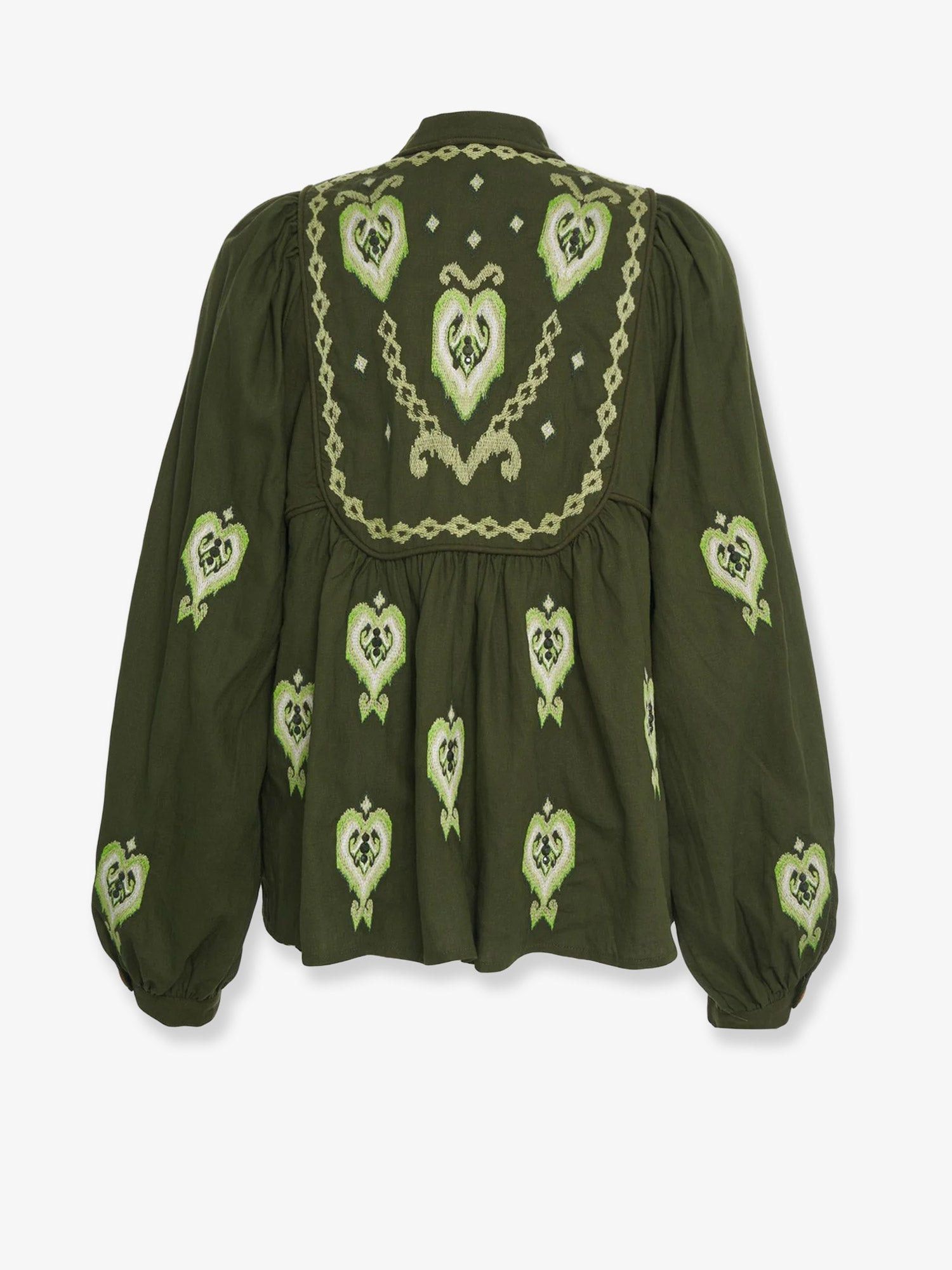 Farm Rio Embroidered Puff Sleeve Lenzingâ„¢ Ecoveroâ„¢ Euroflaxâ„¢ Shirt Size XS / US 0-2 / IT 36-38 - 2 Thumbnail