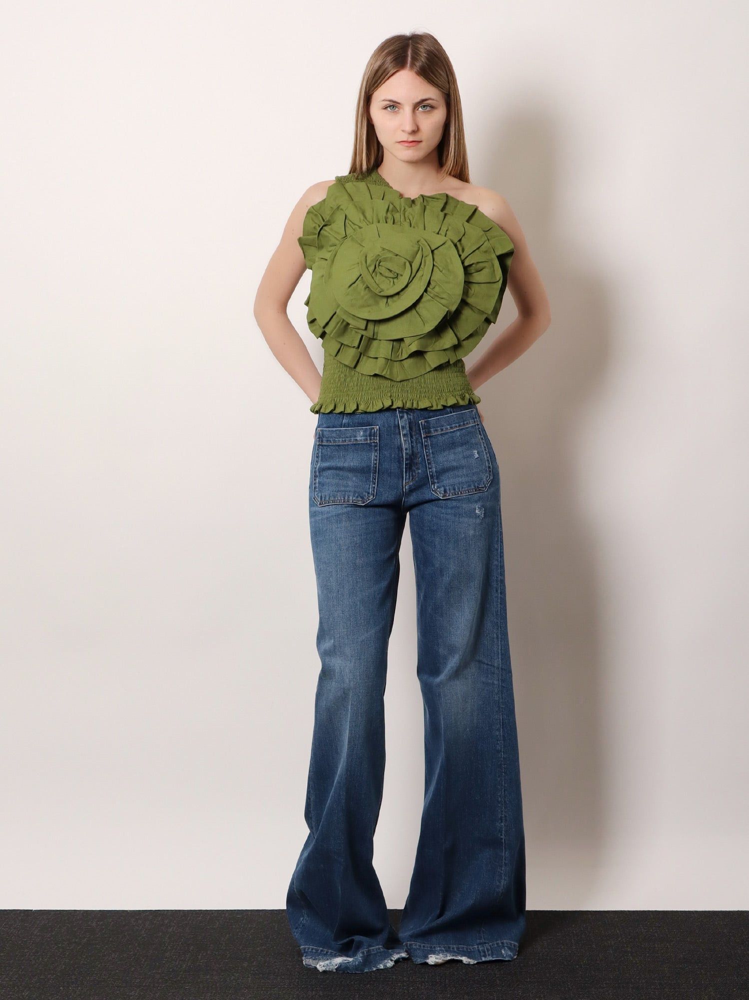Farm Rio Green Linen And Viscose Top Size S / US 4 / IT 40 - 4 Thumbnail