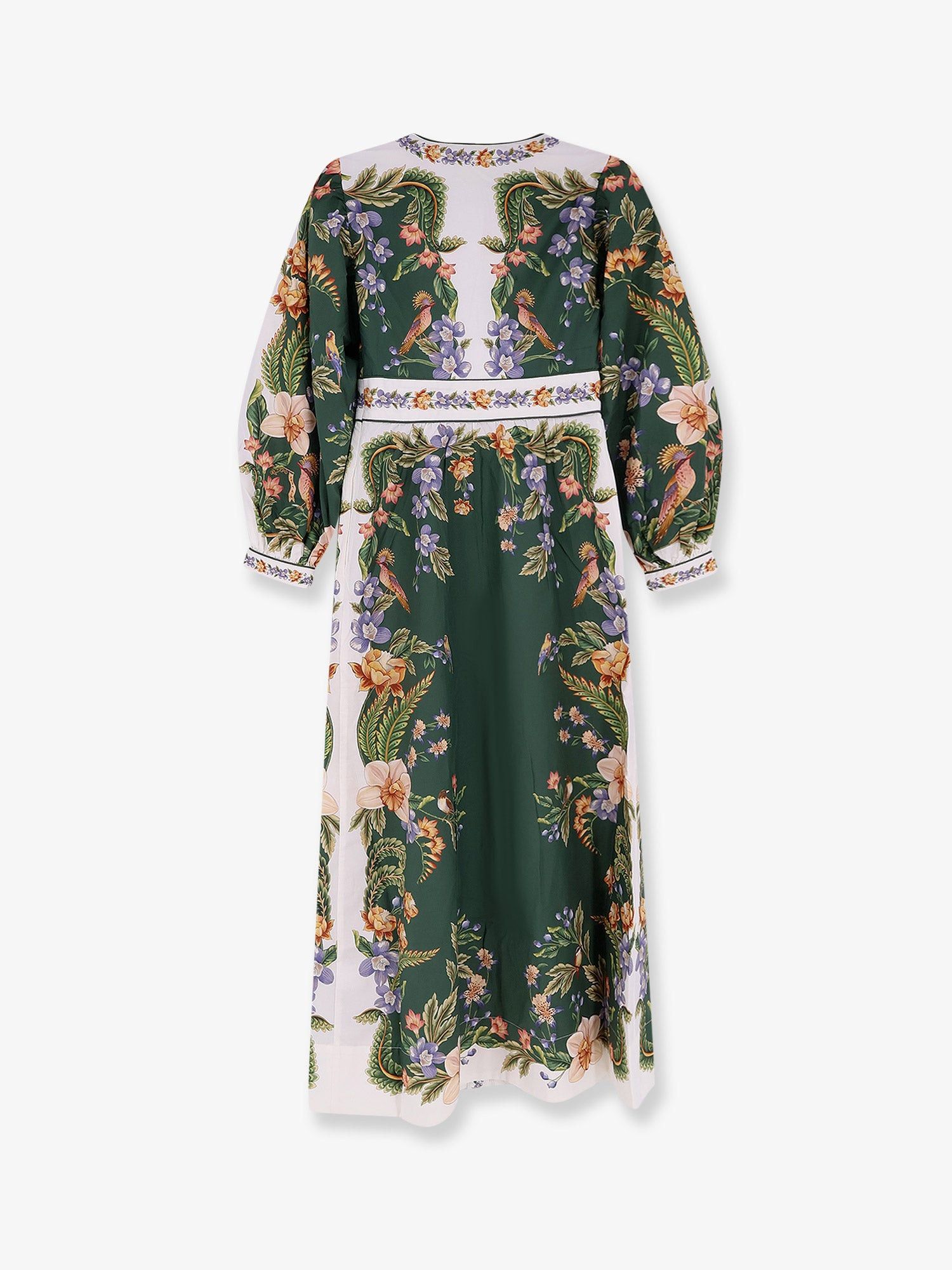 Farm Rio Long Cotton Dress With Floral Print Size XXS / US 00 / IT 34 - 2 Thumbnail