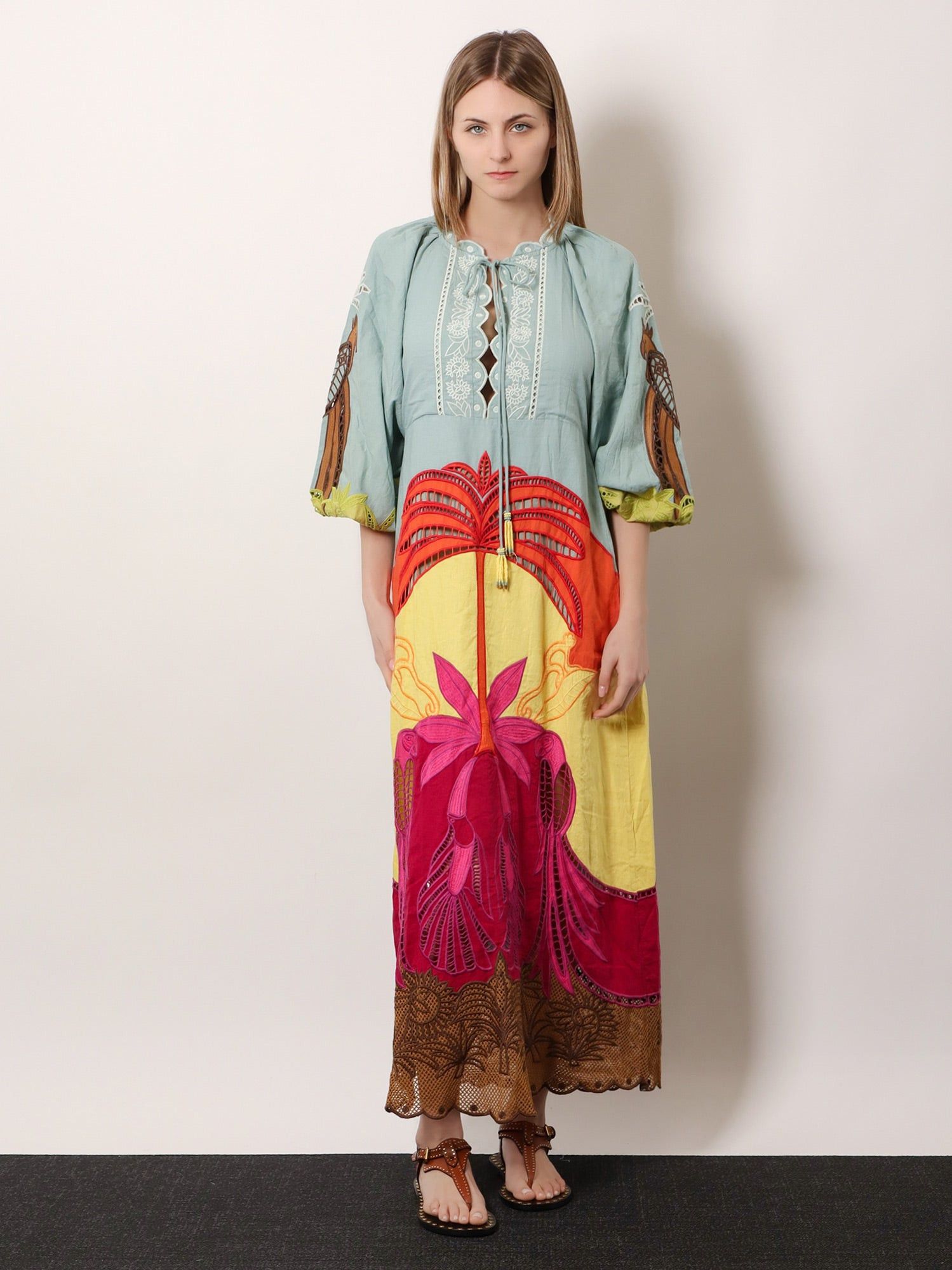 Farm Rio Usiacuri Lino And Viscose Dress Size XXS / US 00 / IT 34 - 2 Thumbnail