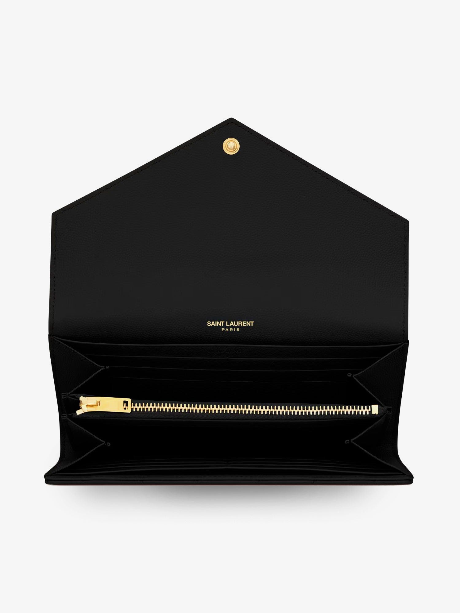 Saint Laurent Paris Leather Wallet With Metal Cassandre Logo Size ONE SIZE - 3 Thumbnail