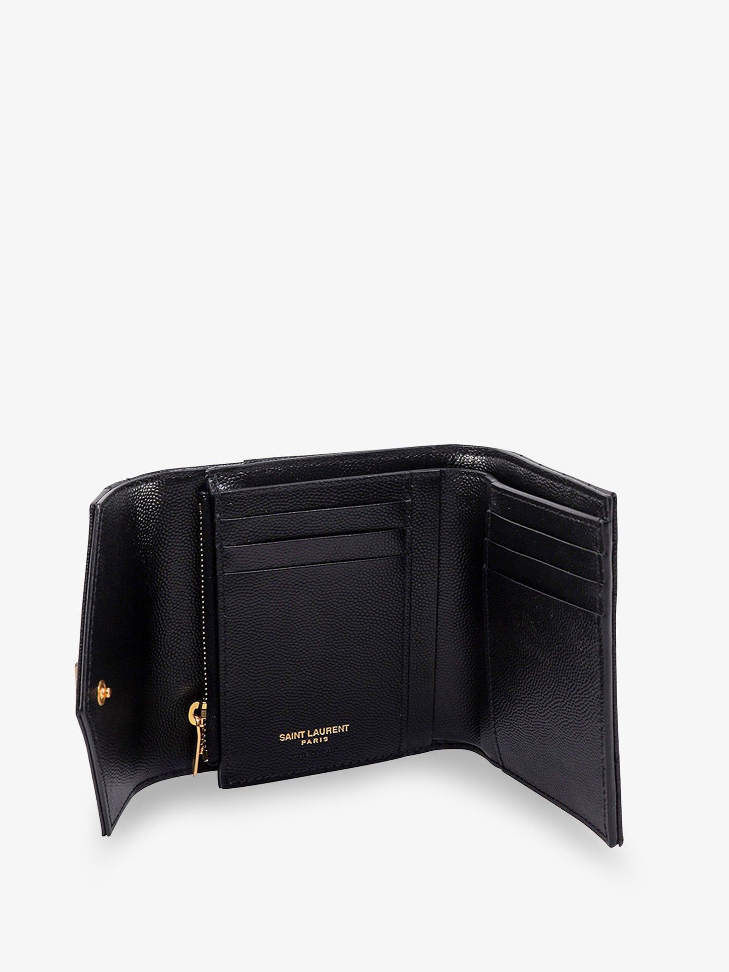 Saint Laurent Paris Leather Wallet With Cassandre Logo On The Front Size ONE SIZE - 3 Thumbnail