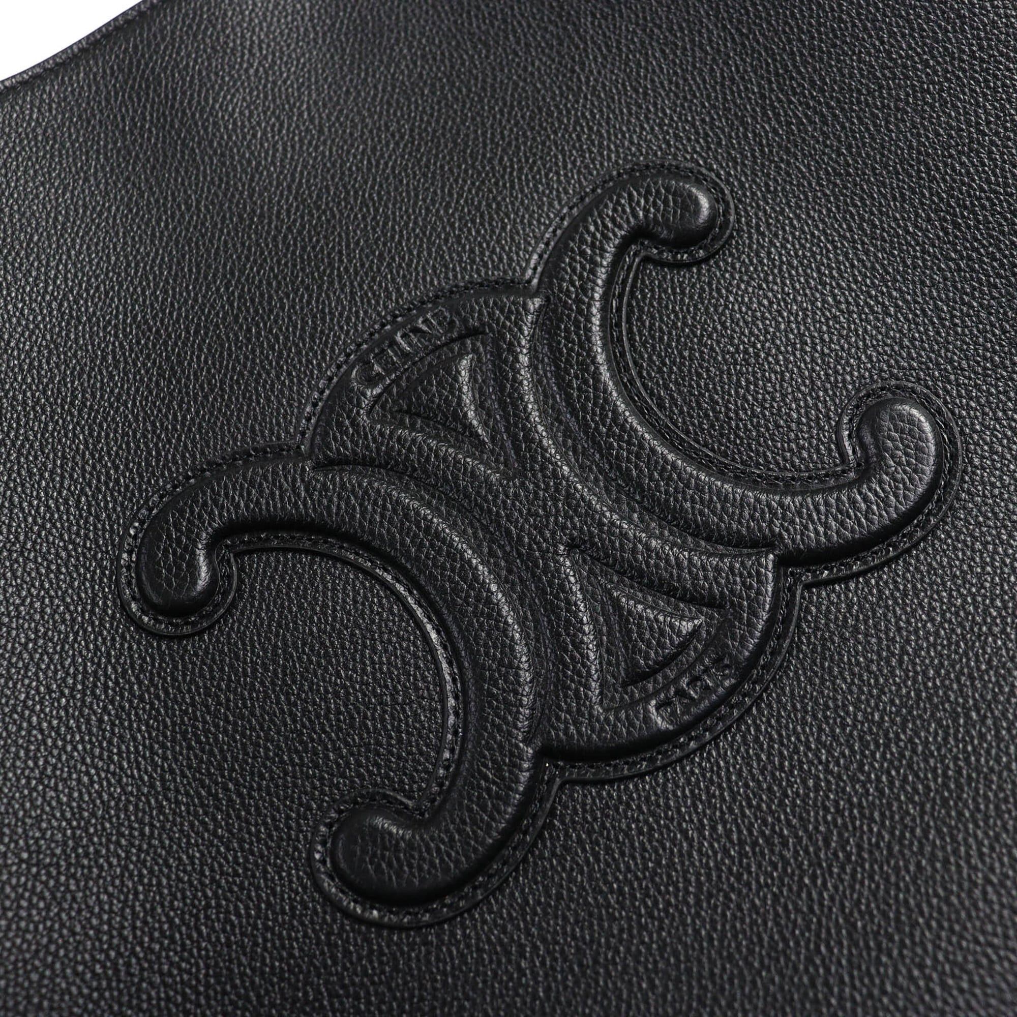 Celine CELINE 11685 Cabas Anais Triomphe Medium Leather Tote Bag (Can be carried on the shoulder) Black, Made in Italy, Women's Size ONE SIZE - 10 Thumbnail