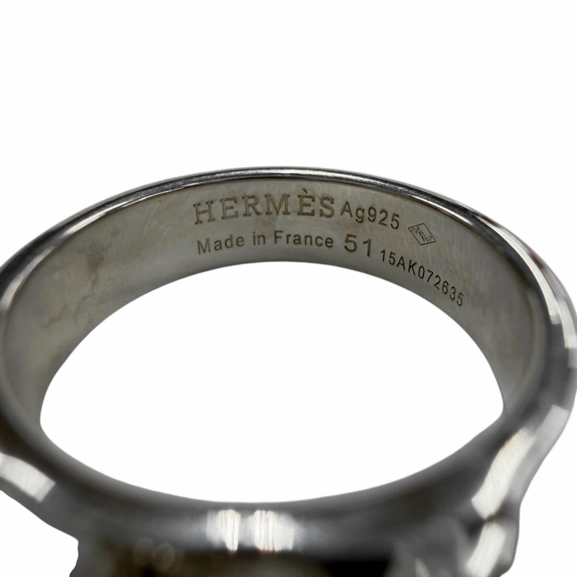 Hermes HERMES 15AK072635 Collier de Chien PM AG925 Ring, Silver, Size 51, with Box, Made in France, Weight 4.3g, Men's/Women's Pants Size ONE SIZE - 7 Thumbnail
