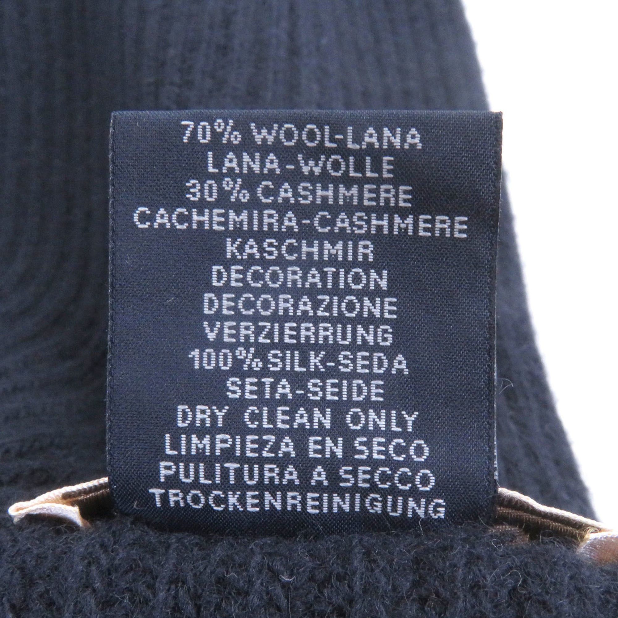 Hermes HERMES wool cashmere H logo City Pocket knit scarf/stole/shawl in navy. Made Italy. Recommended for men. Size ONE SIZE - 8 Thumbnail