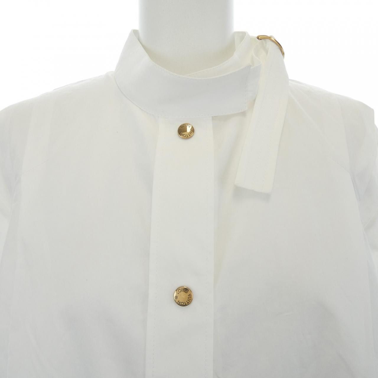 Louis Vuitton Louis Vuitton Louis Vuitton Pleated Shoulder Cotton Poplin Shirt Textile Tops FOTP97RK2 DUTY FREE for USA Size ONE SIZE - 5 Thumbnail