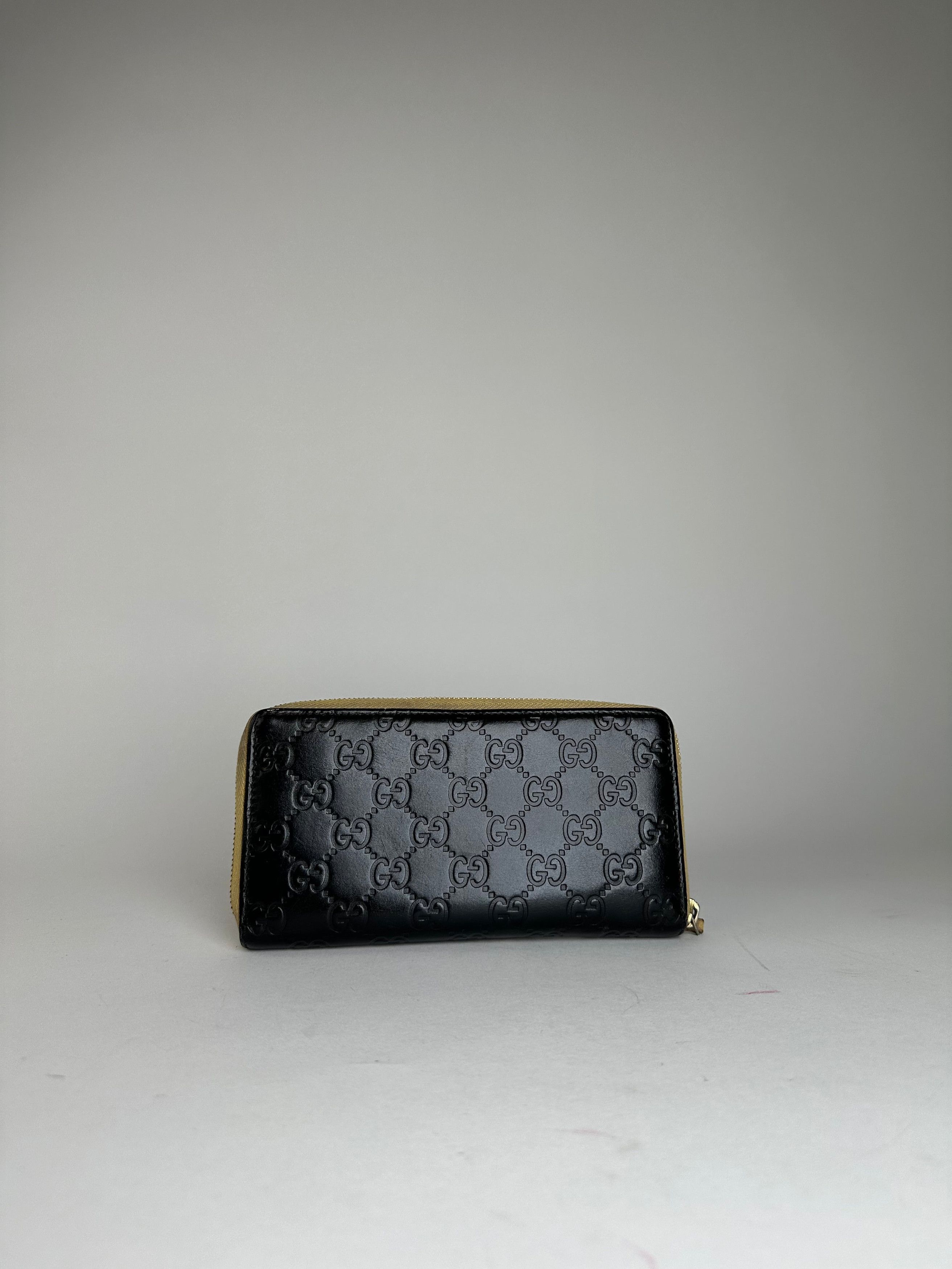 Gucci Vintage ssima Leather Zip Around Long Wallet Black Size ONE SIZE - 11 Thumbnail
