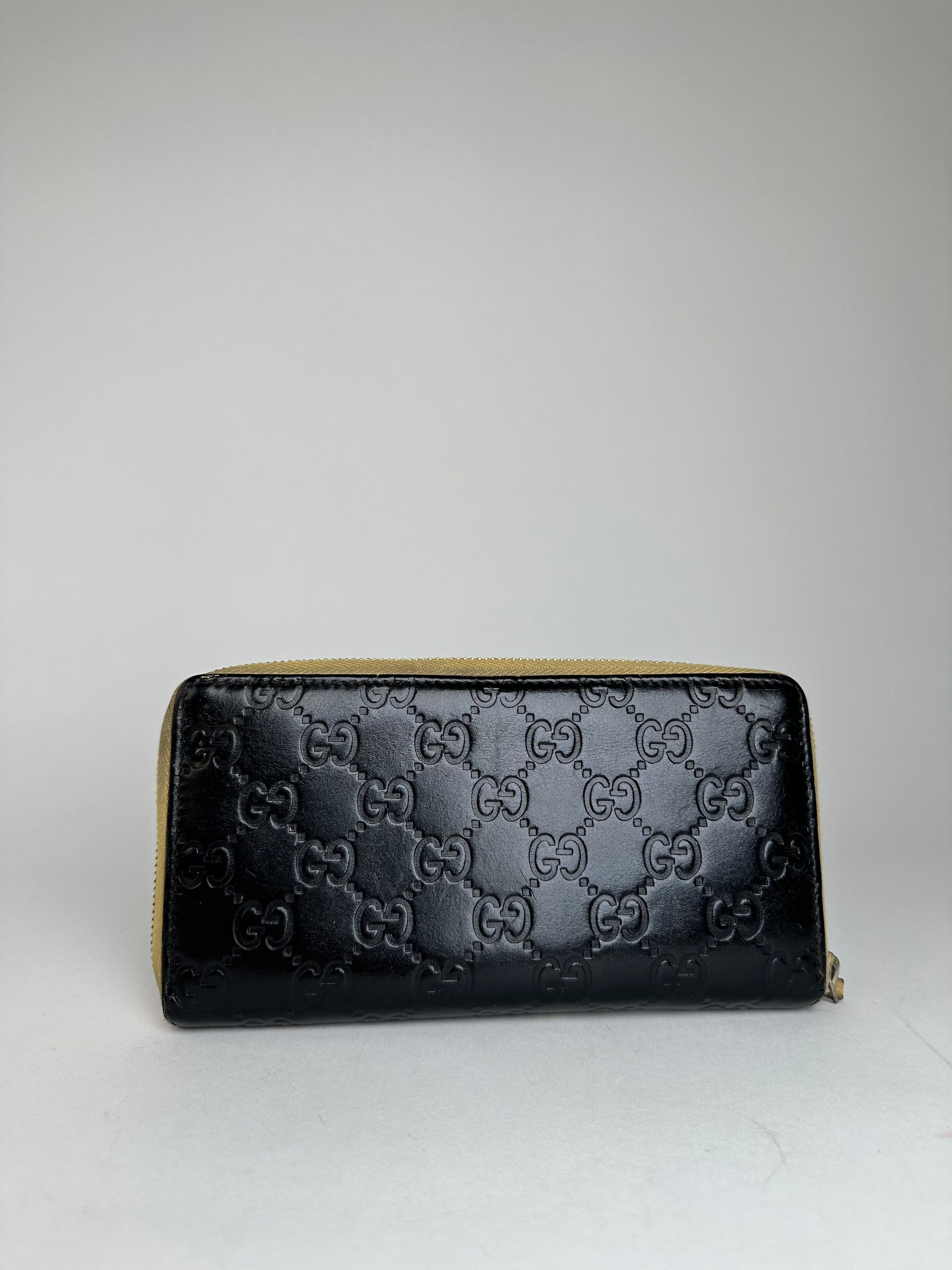 Gucci Vintage ssima Leather Zip Around Long Wallet Black Size ONE SIZE - 2 Thumbnail