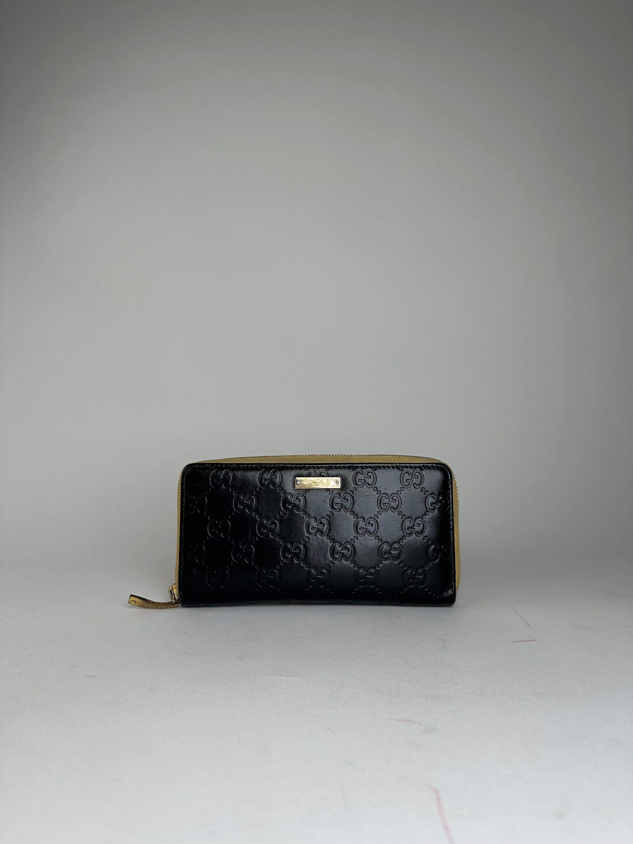 Gucci Vintage ssima Leather Zip Around Long Wallet Black Size ONE SIZE - 10 Thumbnail