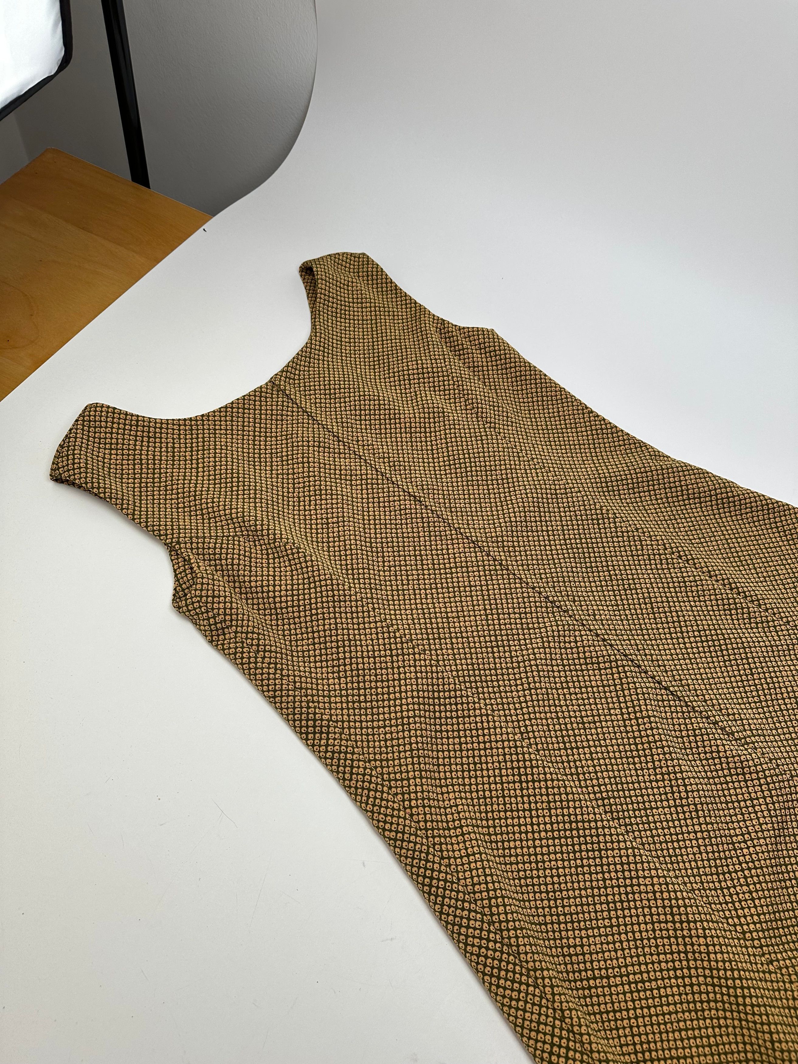 Gucci Vintage Abstract Wool Shift Dress Gold Brown M Size M / US 6-8 / IT 42-44 - 7 Thumbnail