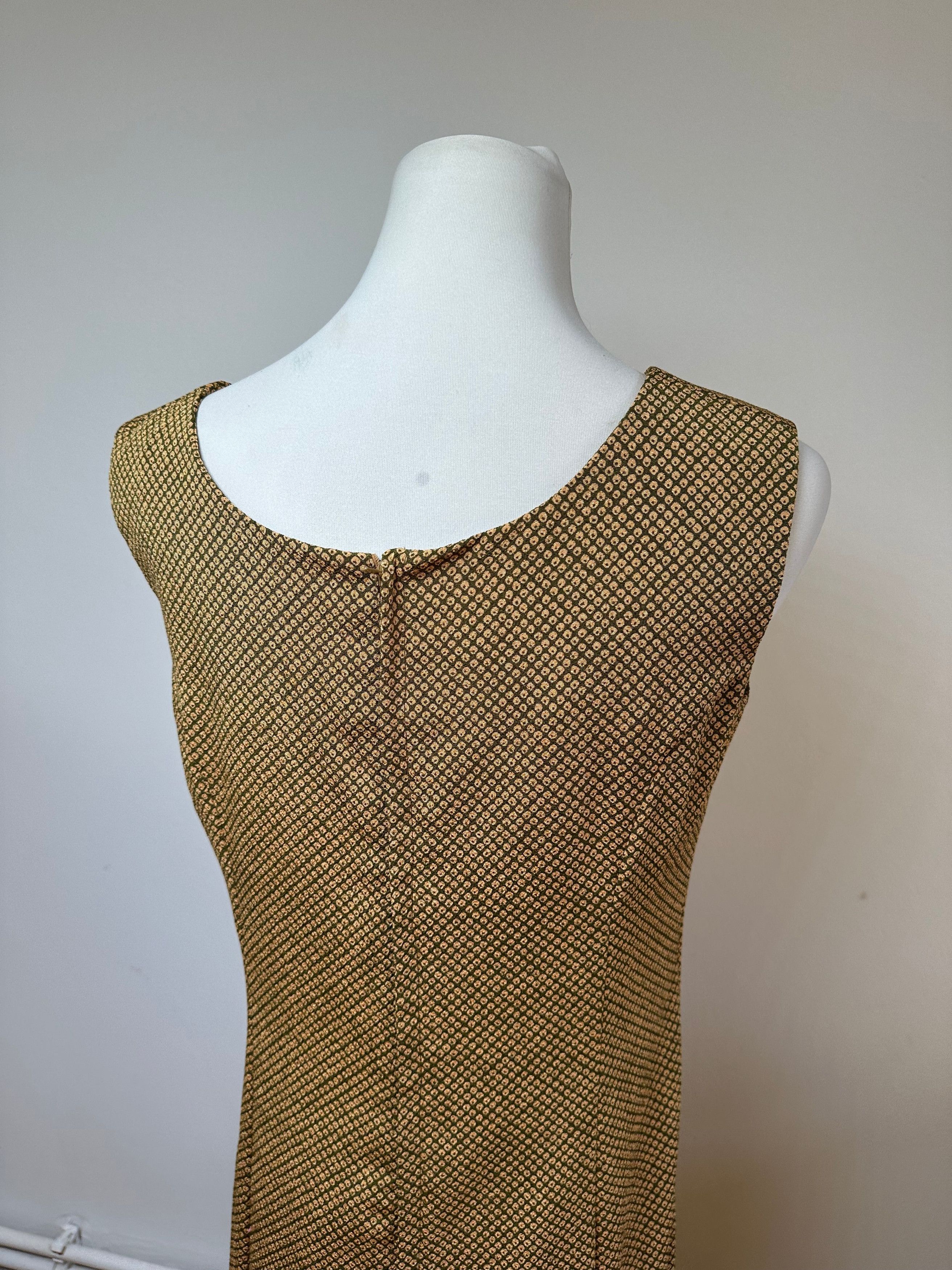 Gucci Vintage Abstract Wool Shift Dress Gold Brown M Size M / US 6-8 / IT 42-44 - 11 Thumbnail