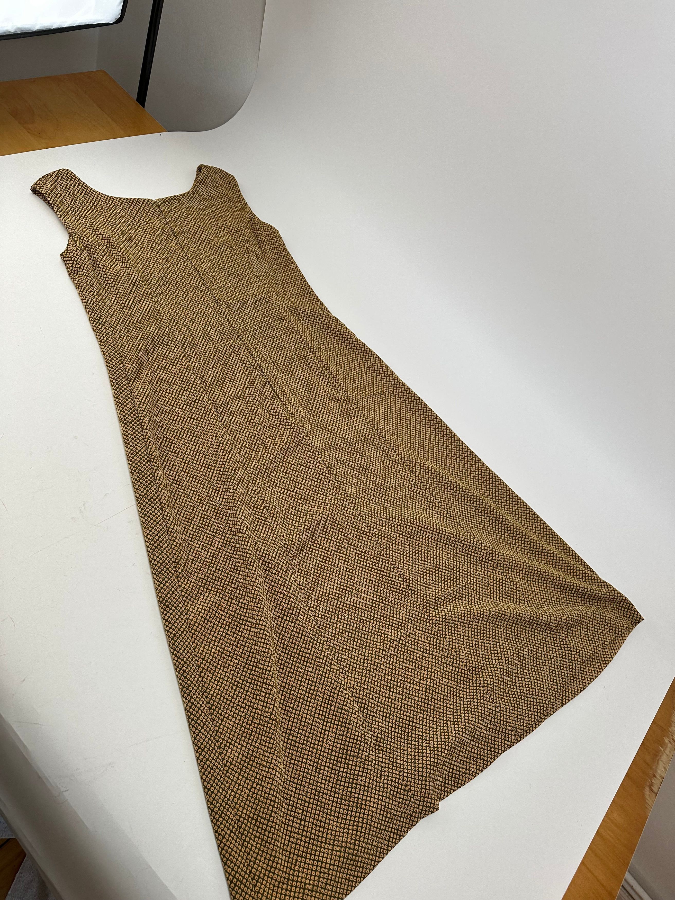 Gucci Vintage Abstract Wool Shift Dress Gold Brown M Size M / US 6-8 / IT 42-44 - 6 Thumbnail